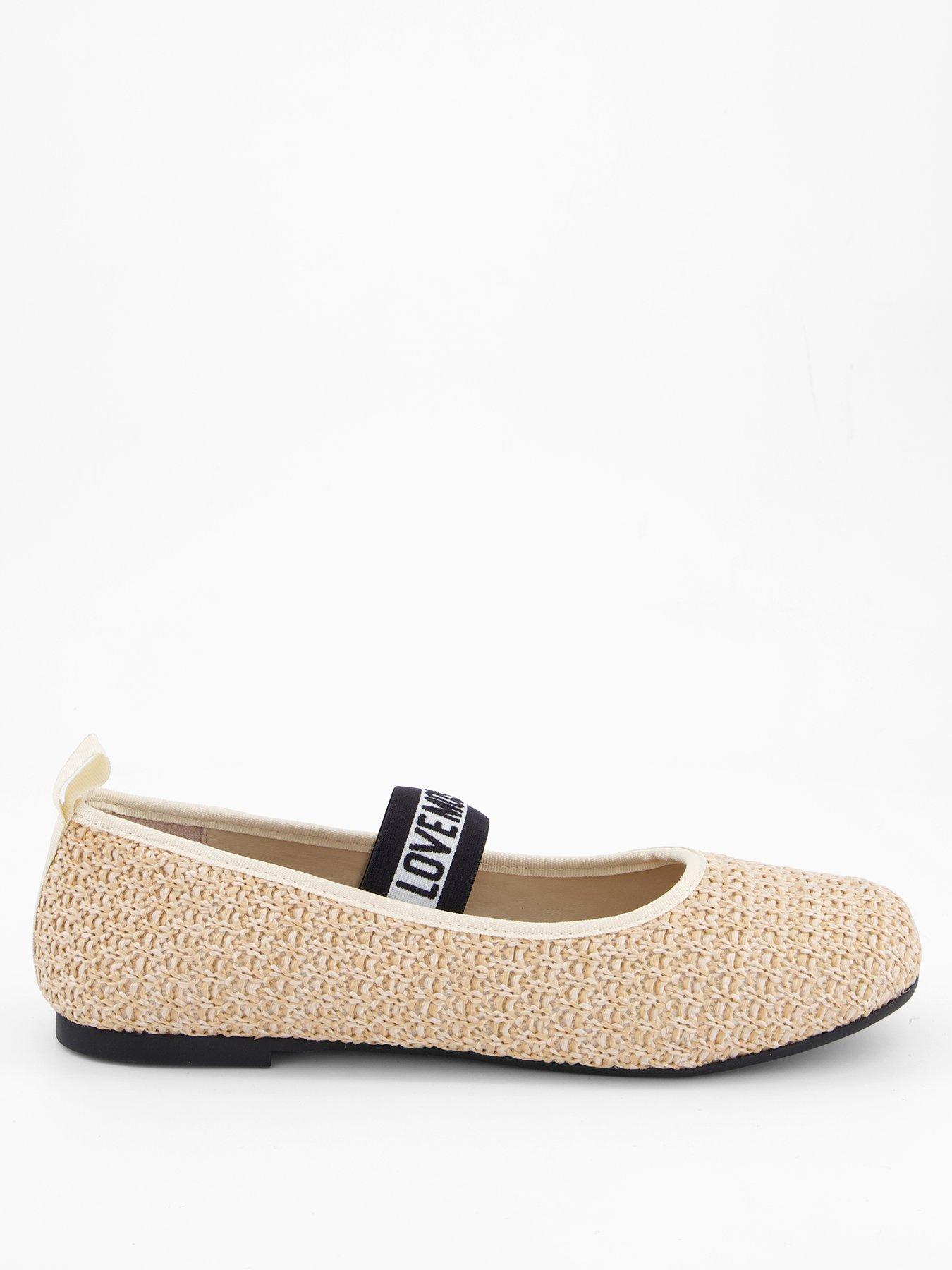 Image 2 of 5 of LOVE MOSCHINO Raffia Straw Ballet Flat - Natural