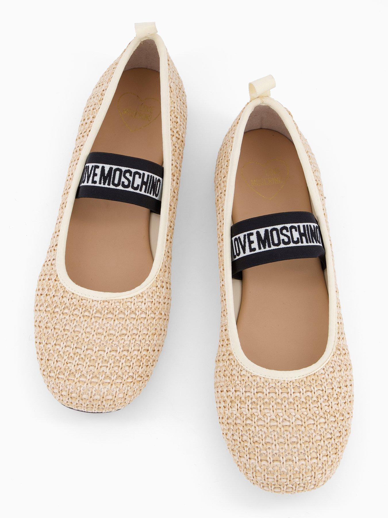 Image 3 of 5 of LOVE MOSCHINO Raffia Straw Ballet Flat - Natural