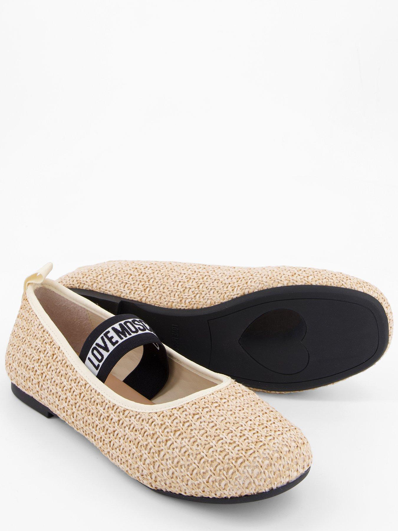 Image 4 of 5 of LOVE MOSCHINO Raffia Straw Ballet Flat - Natural