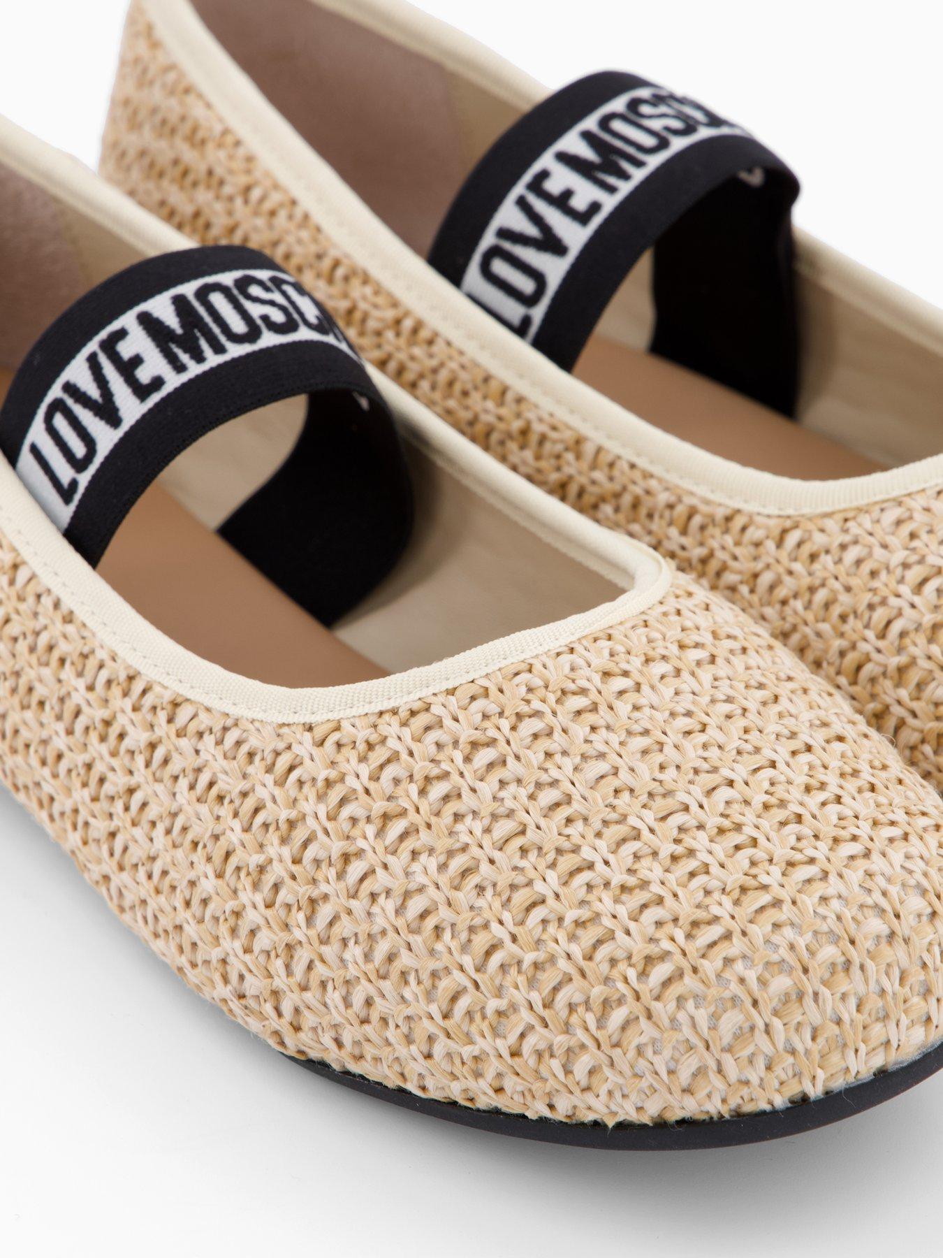 Image 5 of 5 of LOVE MOSCHINO Raffia Straw Ballet Flat - Natural
