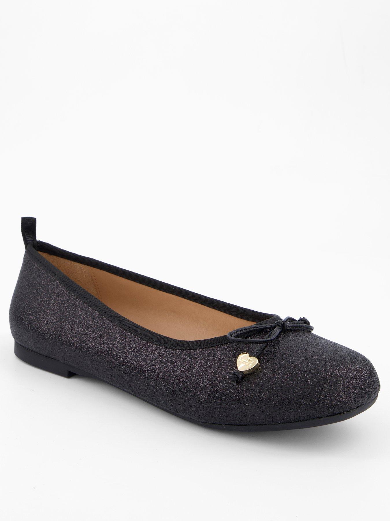 LOVE MOSCHINO Glitter Ballet Flat - Black