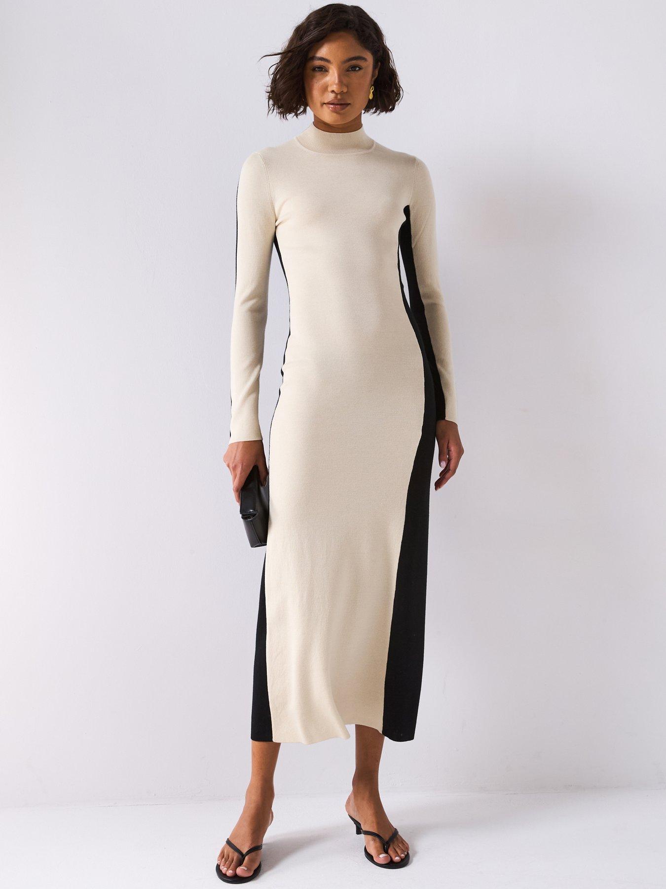 JOSEPH Bicolour Knit Maxi Dress - Cream | Very