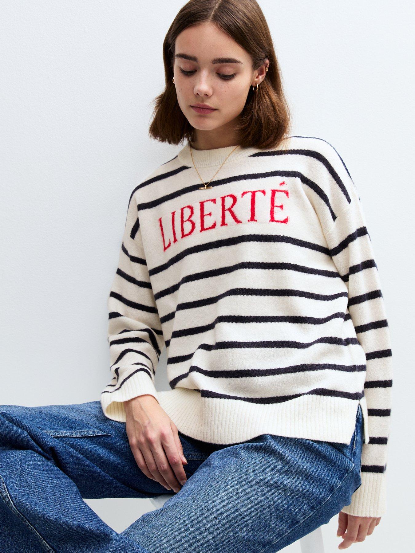 undefined Liberte Striped Jumper - White