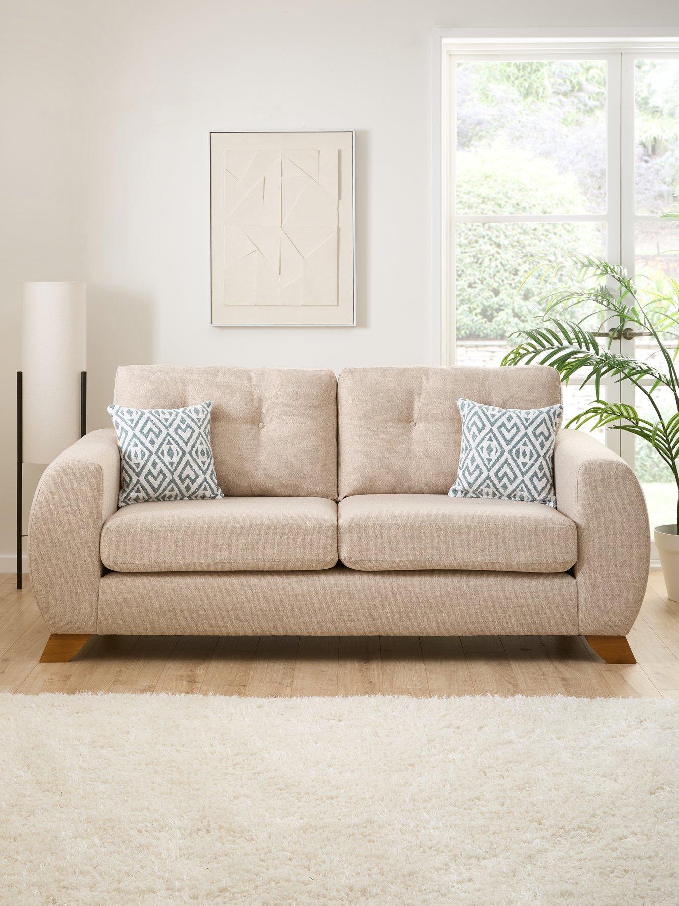 undefined Prent Fabric 3 Seater Sofa