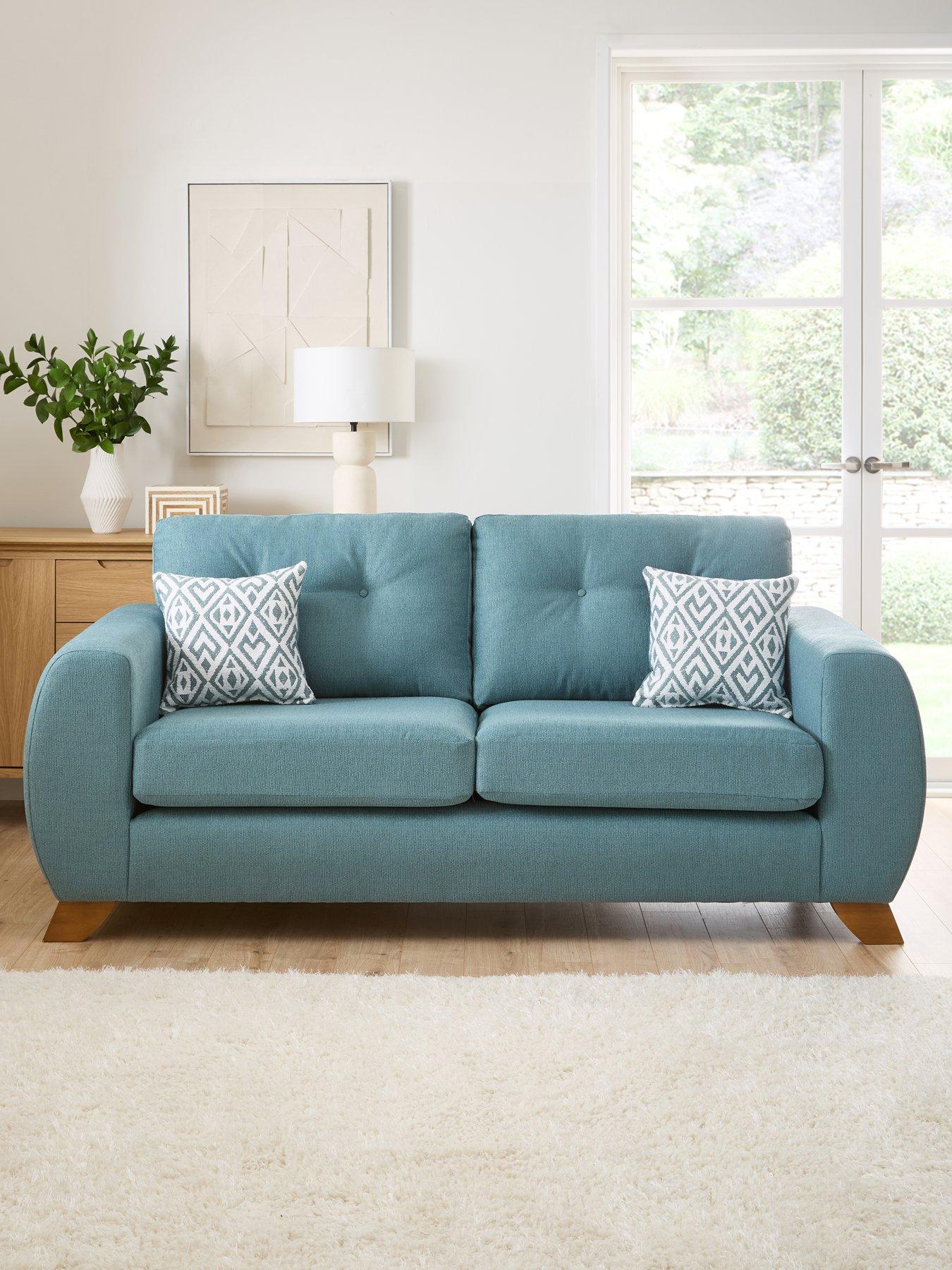 undefined Prent Fabric 3 Seater Sofa