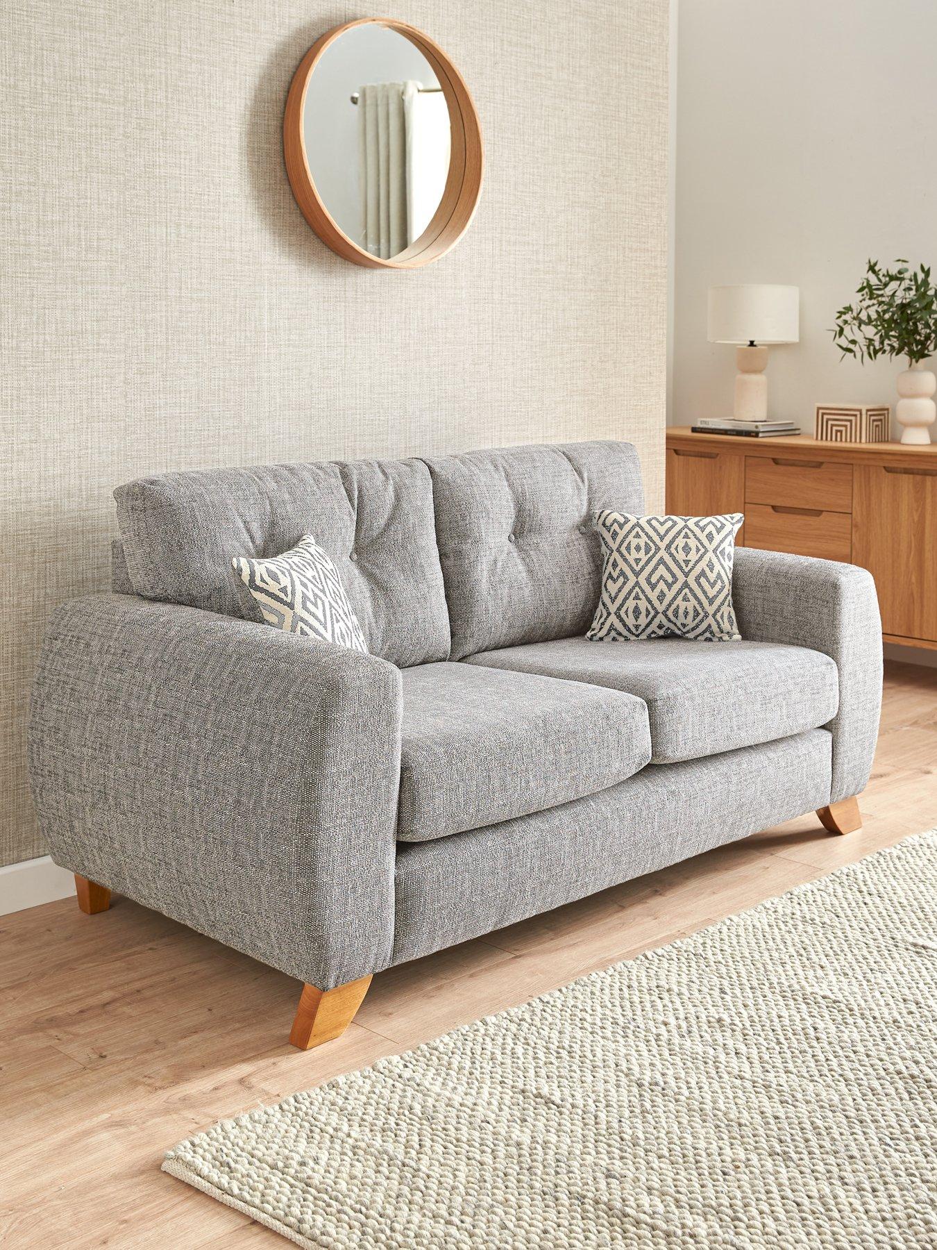 The Very Collection Prent Fabric 2 Seater Sofa - Silver - Made to order in the UK