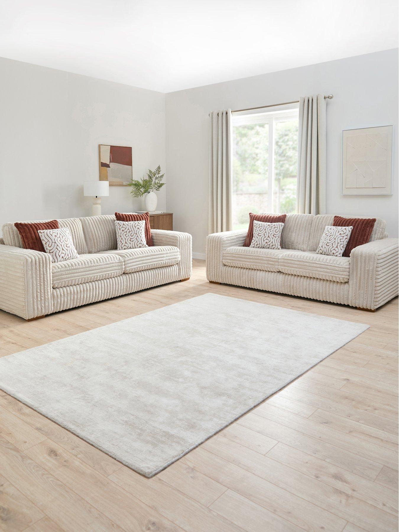 Very Home Cosy Faux Fur 3 + 2 Seater Fabric Sofa Set (Buy  &  SAVE!) - Made to order in the UK