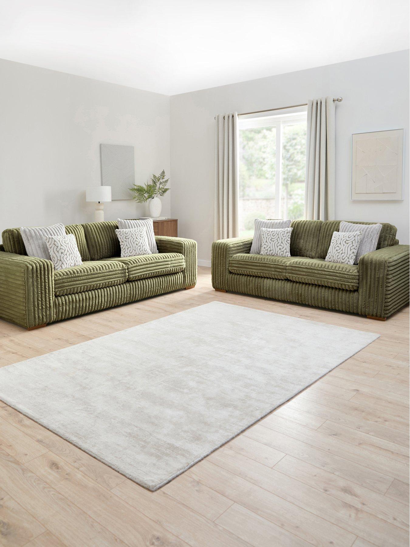 Very Home Cosy Faux Fur 3 + 2 Seater Fabric Sofa Set (Buy  &  SAVE!) - Made to order in the UK