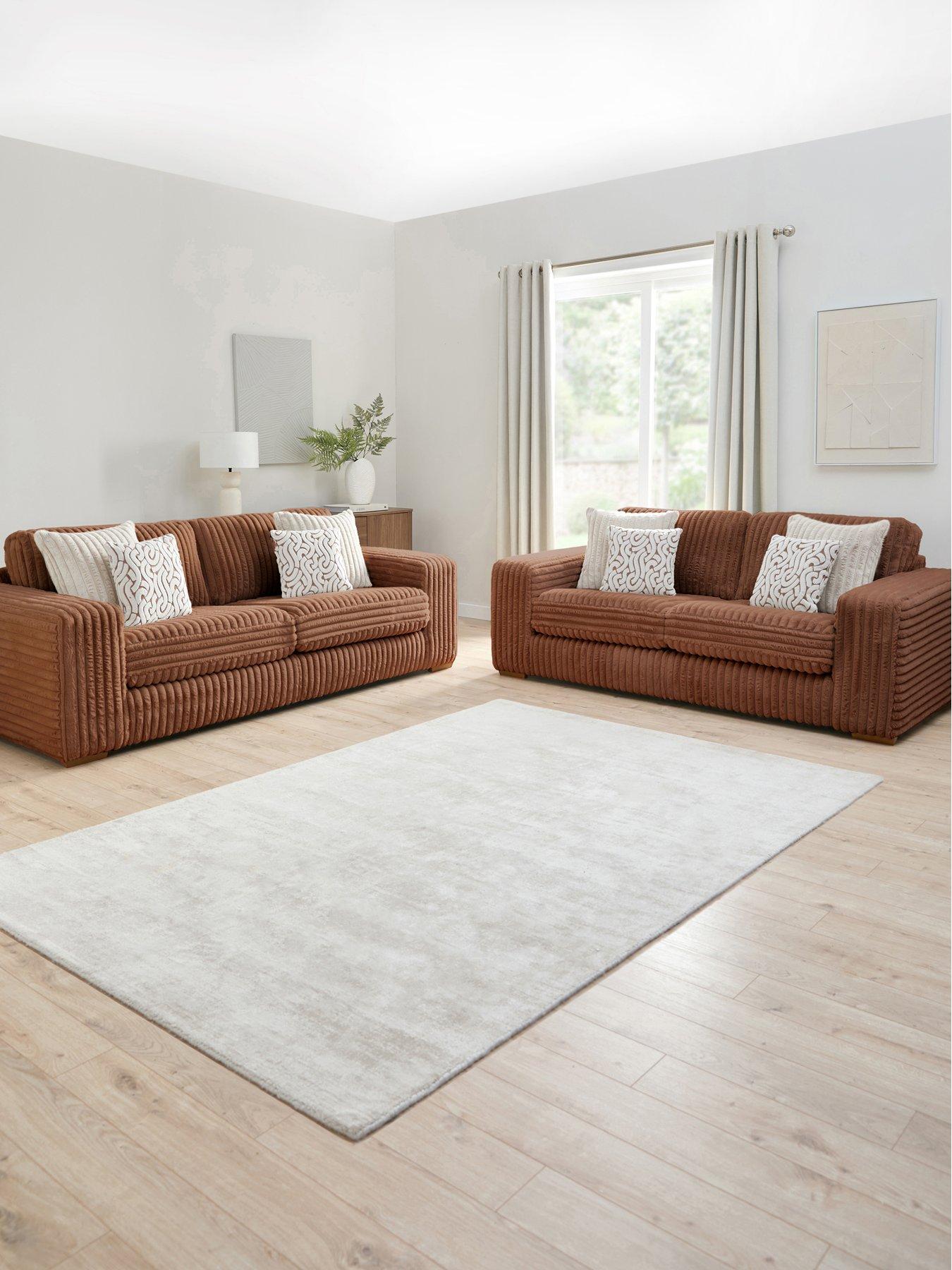 Very Home Cosy Faux Fur 3 + 2 Seater Fabric Sofa Set (Buy  &  SAVE!) - Made to order in the UK