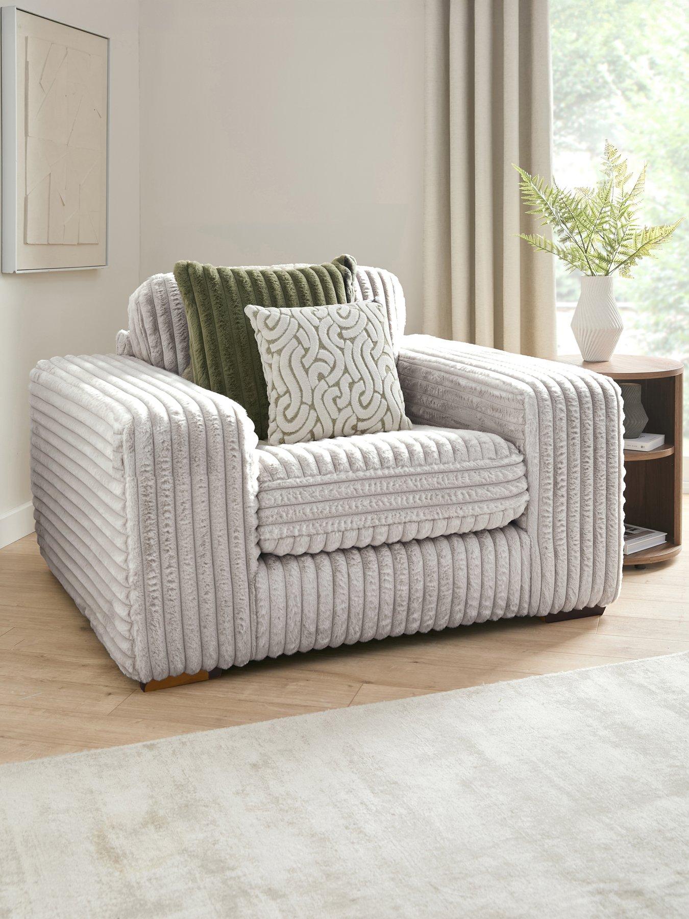 Very Home Cosy Faux Fur Fabric Armchair - Made to order in the UK