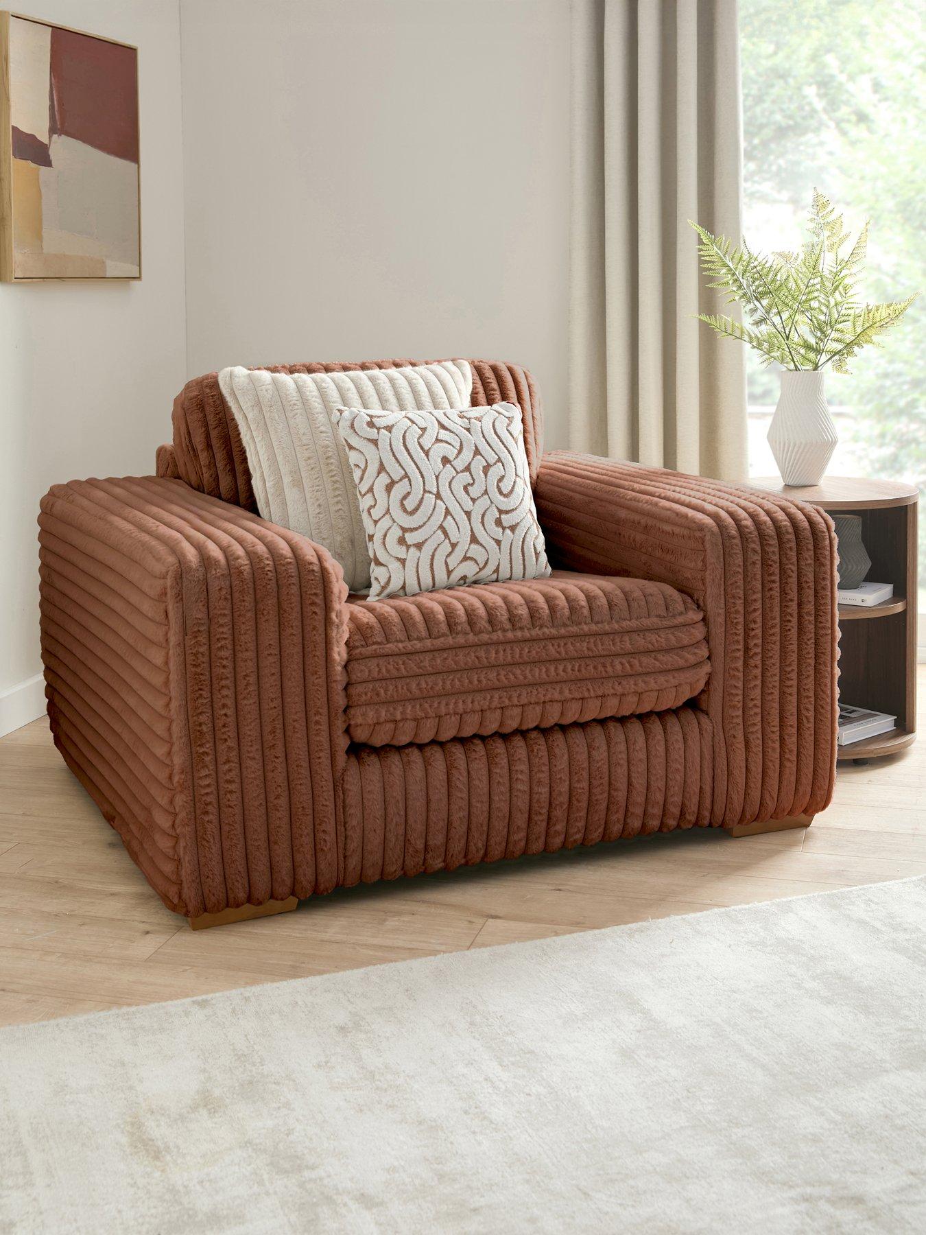 Very Home Cosy Faux Fur Fabric Armchair - Made to order in the UK