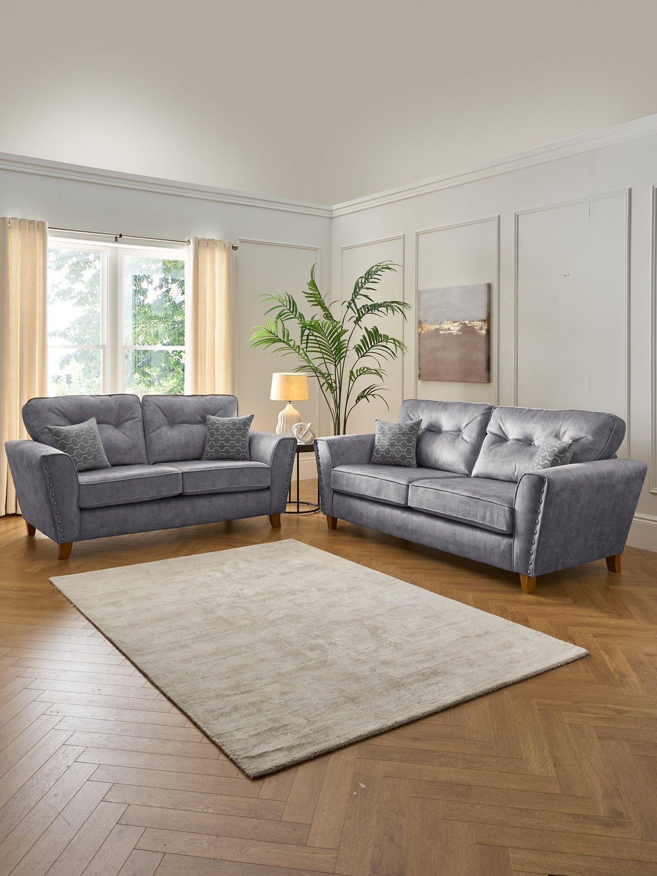 undefined Amaya Fabric 3 + 2 Seater Sofa Set (Buy  &  SAVE!)
