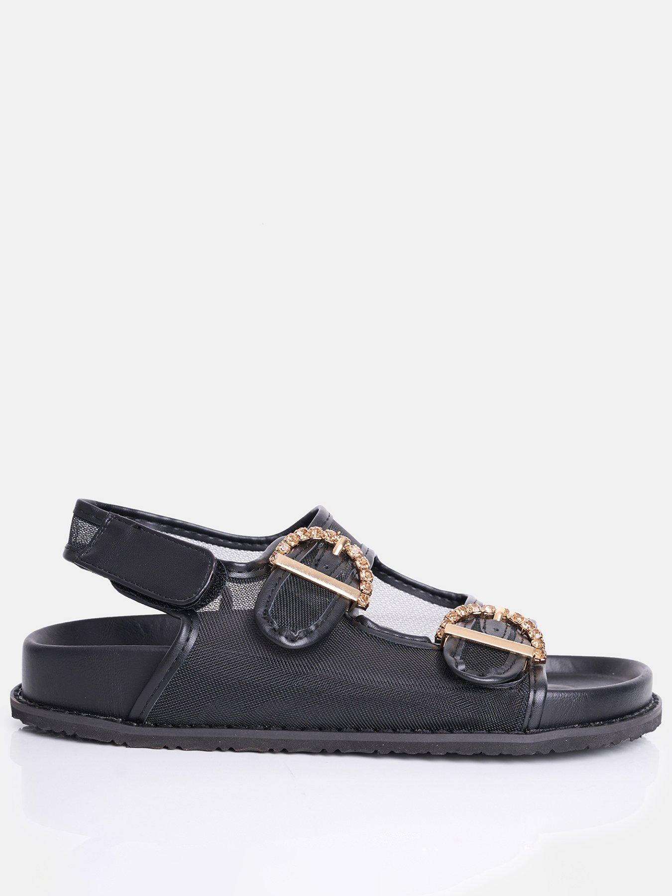 undefined Fuda Mesh Flat Sandal - Black
