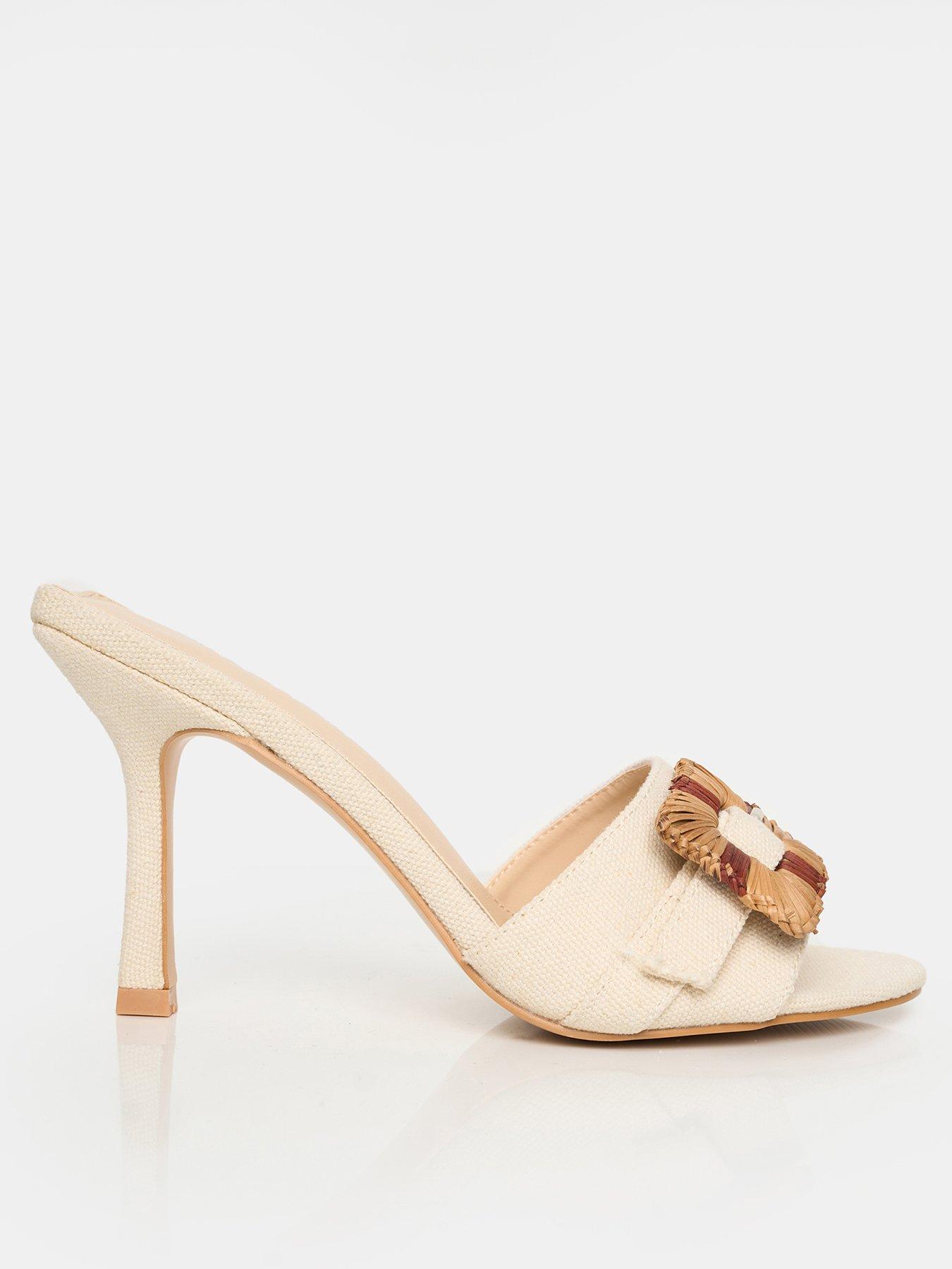 Public Desire Andria Natural Mules - Cream