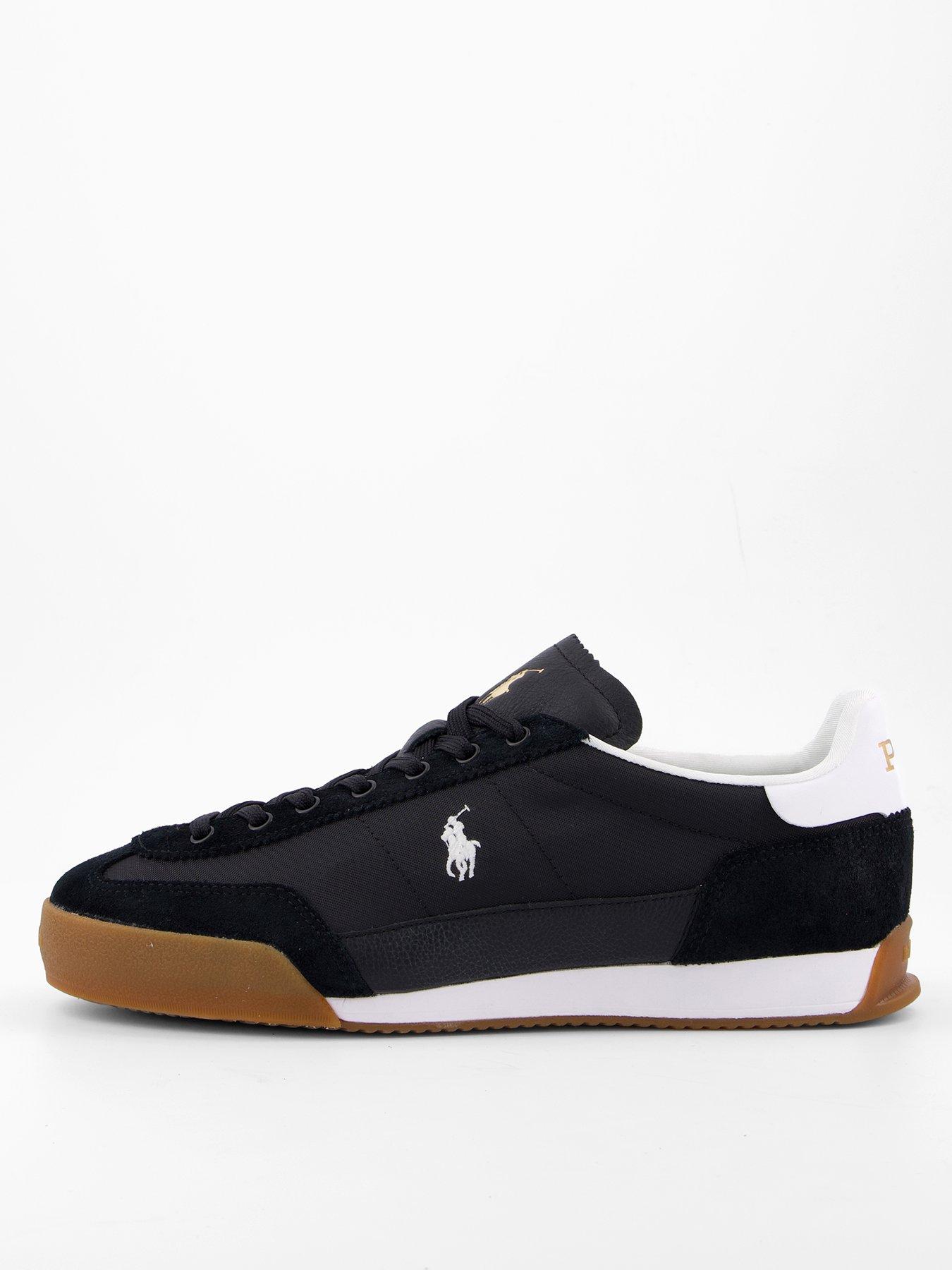 undefined Heritage Trackster 100 Suede/Nylon Trainers - Black/White