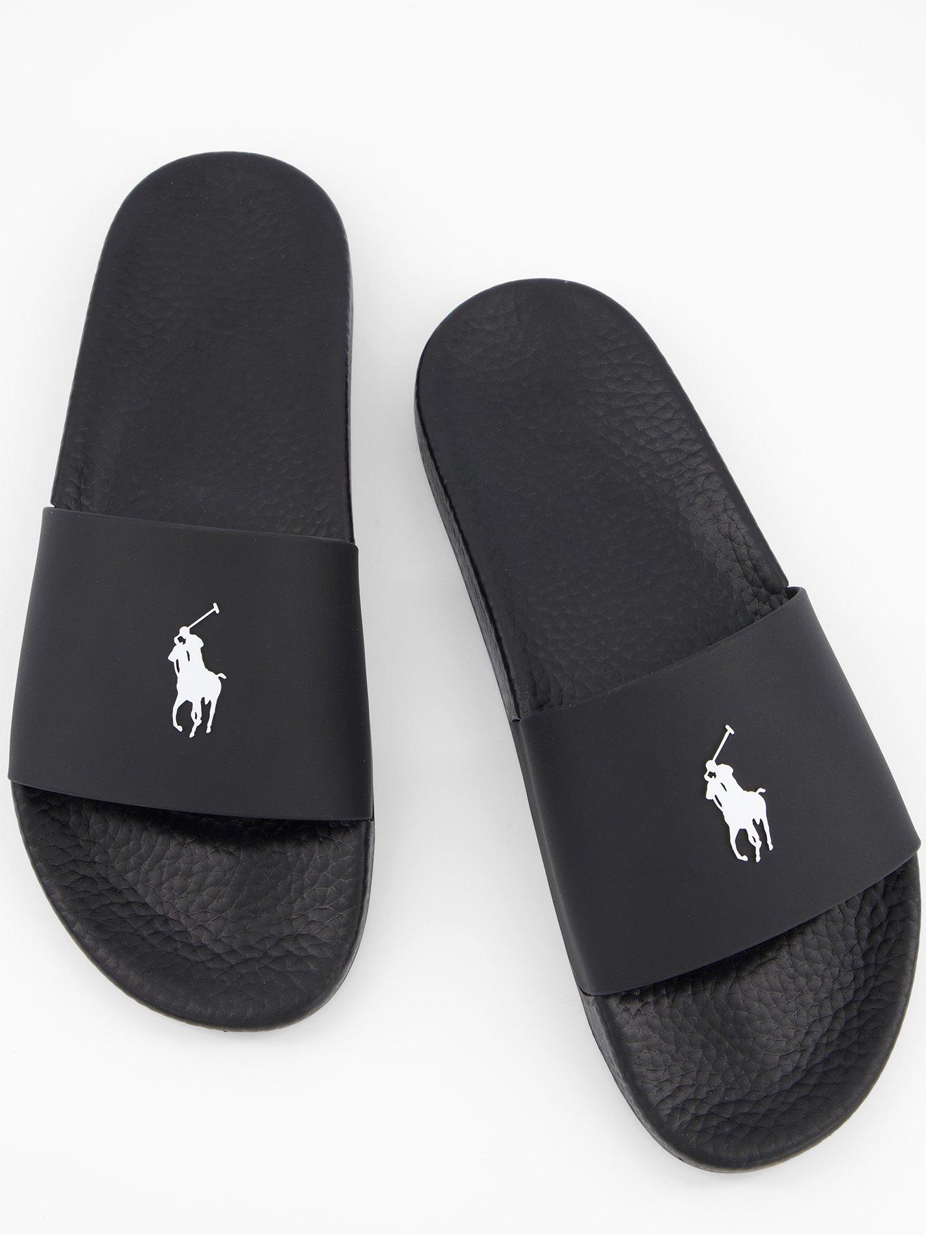 Polo Ralph Lauren Pool Sliders - Black/White | Very