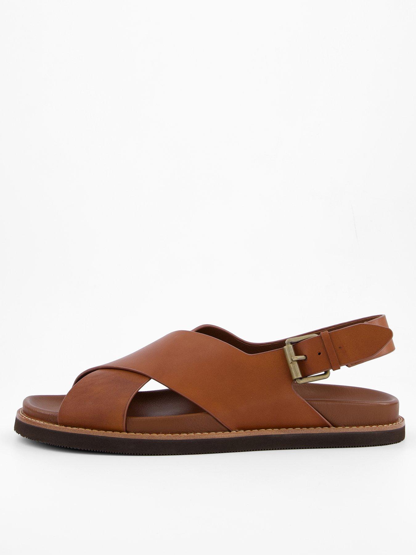 undefined Zane Leather Sandals - Brown