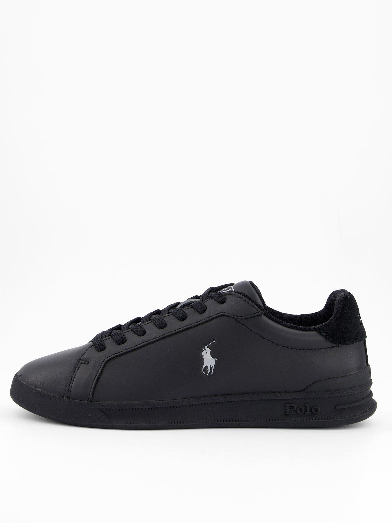 undefined Heritage Court Leather Trainers - Black