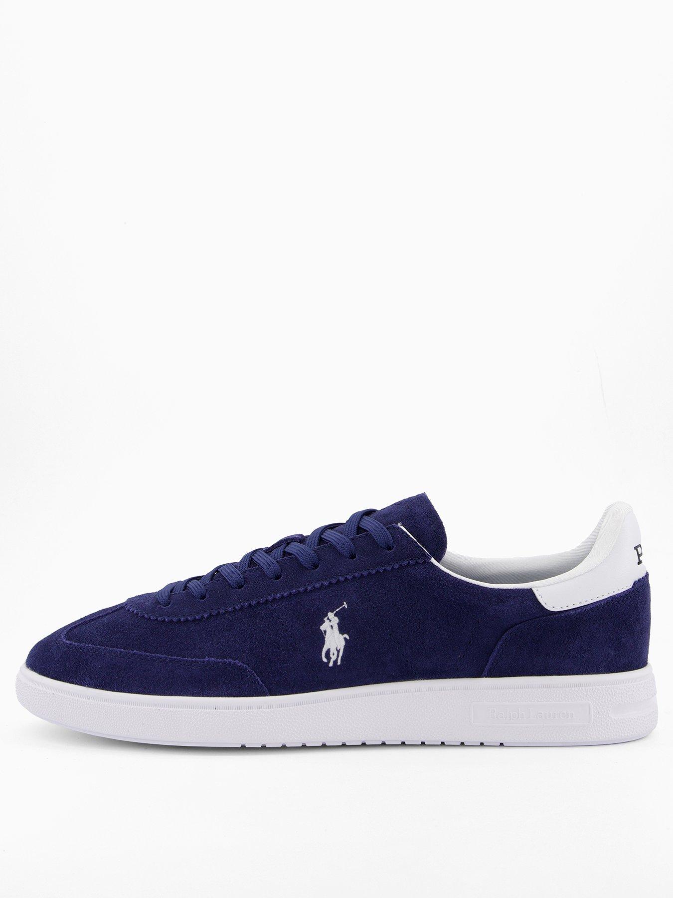 undefined Heritage Court 110 Leather and Suede Trainer - Navy/White
