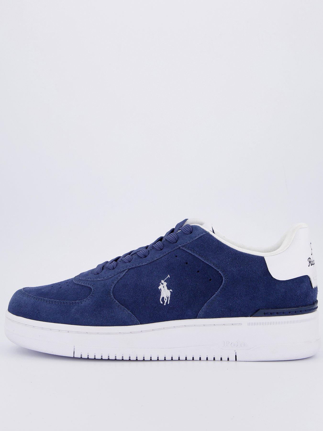 undefined Master Court PP Suede and Leather Trainers - Navy/White