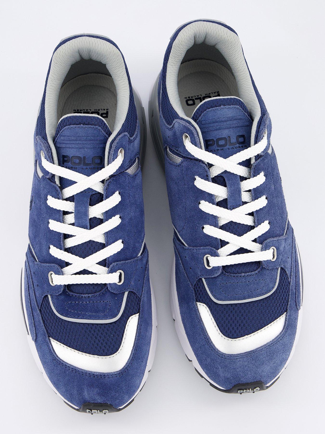Polo Ralph Lauren Trackster 250 Suede Trainers - Navy | Very
