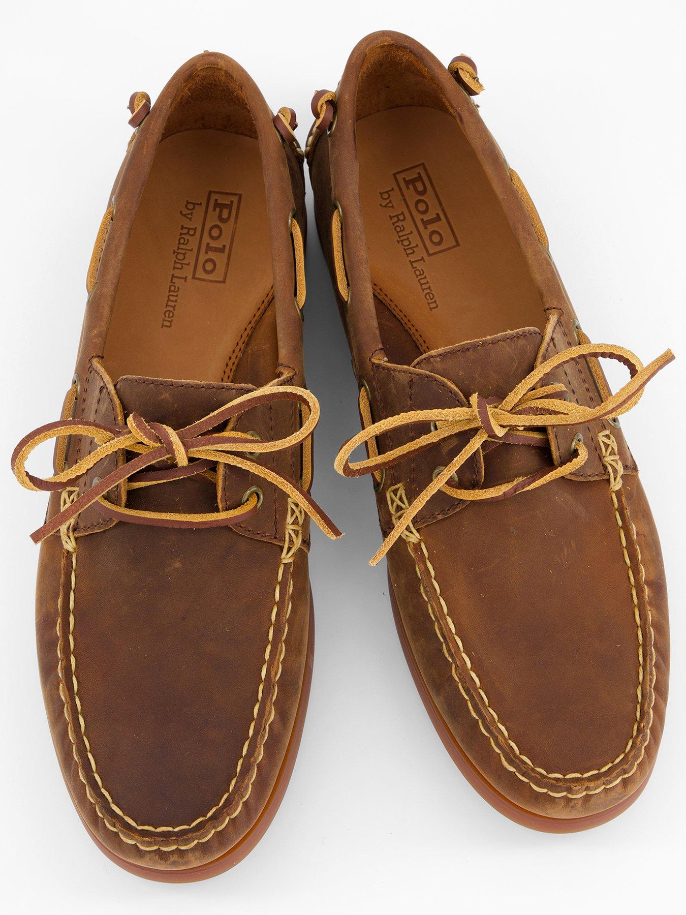 Polo Ralph Lauren Merton Leather And Suede Boat Shoes Brown Very