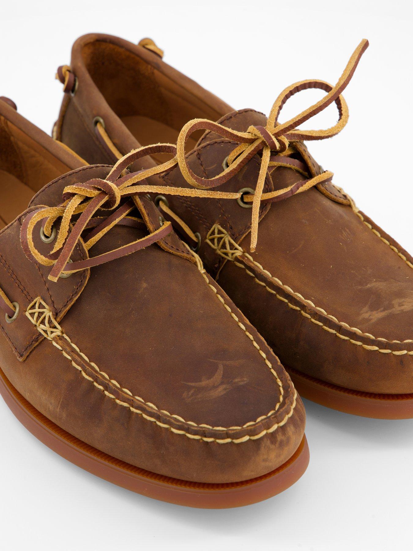 Polo Ralph Lauren Merton Leather And Suede Boat Shoes Brown Very