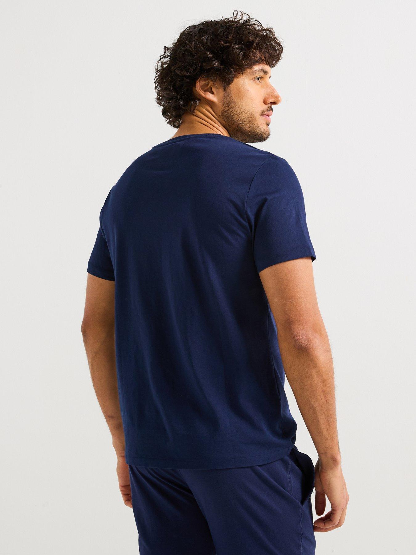Image 2 of 4 of Polo Ralph Lauren Loungewear Centre Logo T-Shirt - Navy