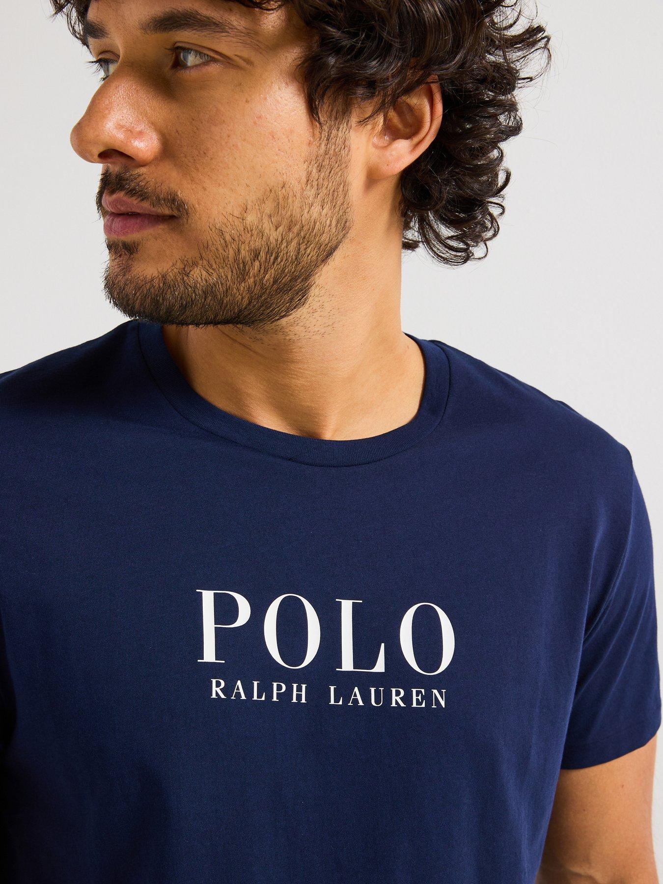 Image 4 of 4 of Polo Ralph Lauren Loungewear Centre Logo T-Shirt - Navy