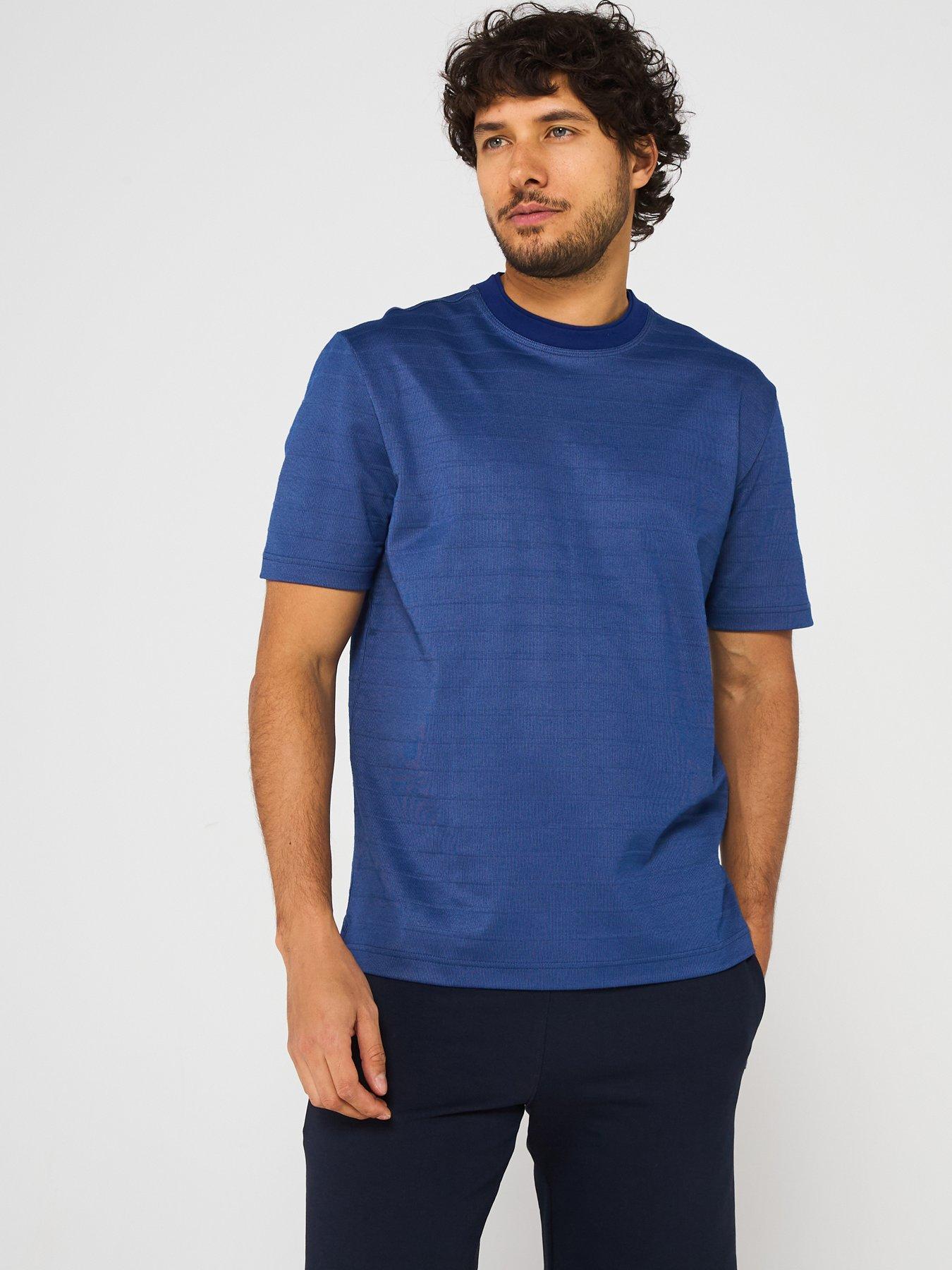 undefined Regular Fit Short Sleeve Stripe T-Shirt - Blue