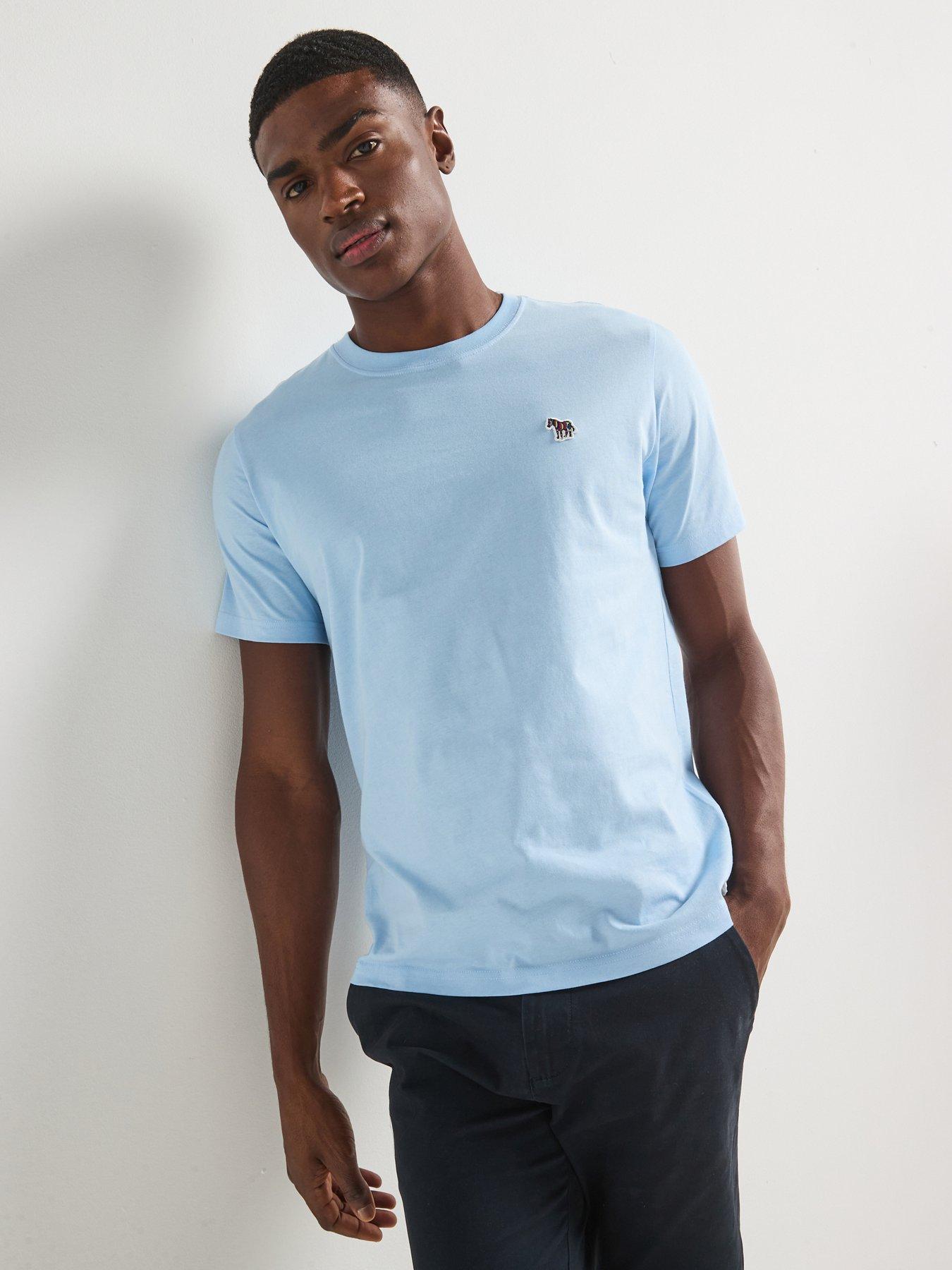 undefined Regular Fit Short Sleeve Zebra T-Shirt - Blue