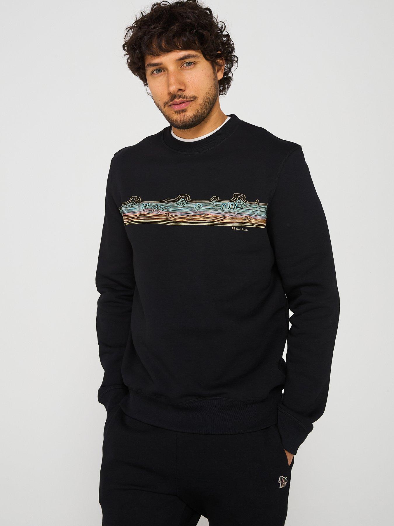 undefined Regular Fit Stripe Sweatshirt - Black