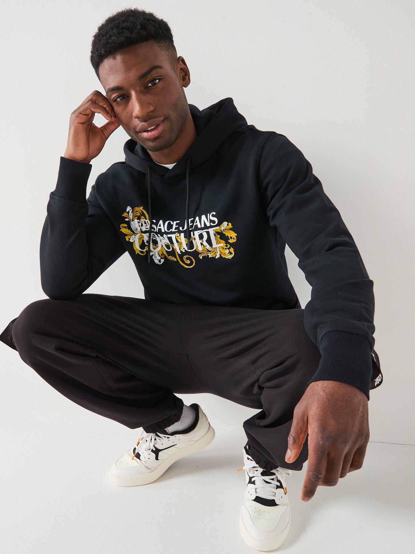 Image 5 of 6 of Versace Jeans Couture Baroque Logo Hoodie - Black