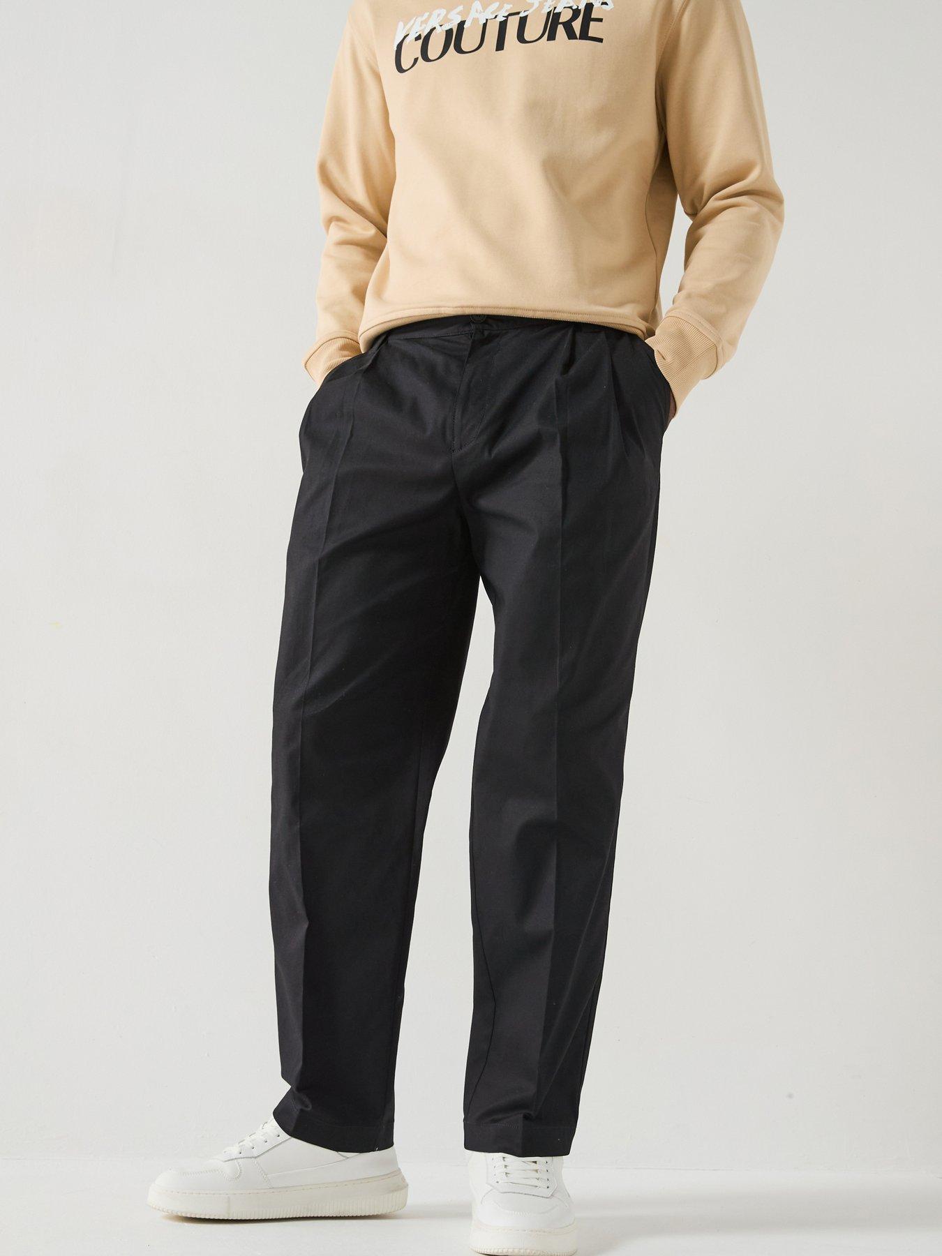 undefined Pleat Stretch Formal Trouser - Black