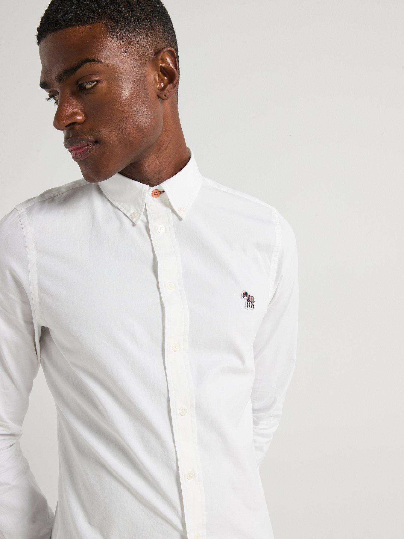 PS PAUL SMITH Long Sleeve Tailored Fit Zebra Badge Logo Shirt