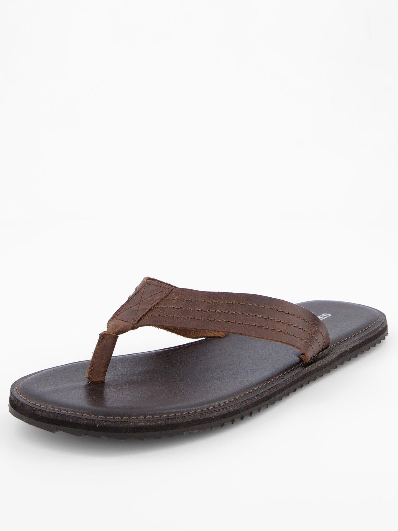 undefined Ashton Leather Sandals - Brown Stone