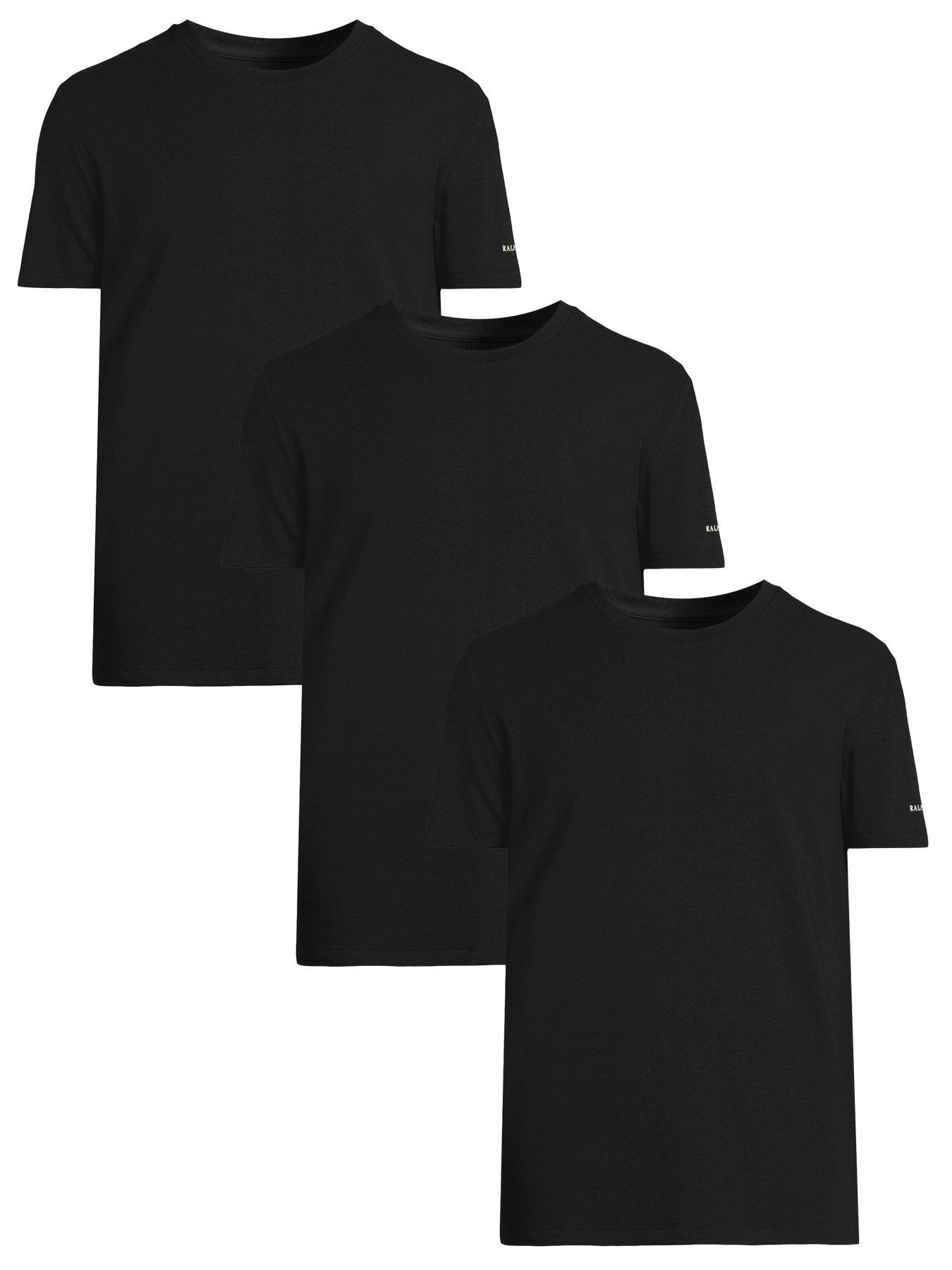 undefined 3 Pack Loungewear T-Shirts - Black