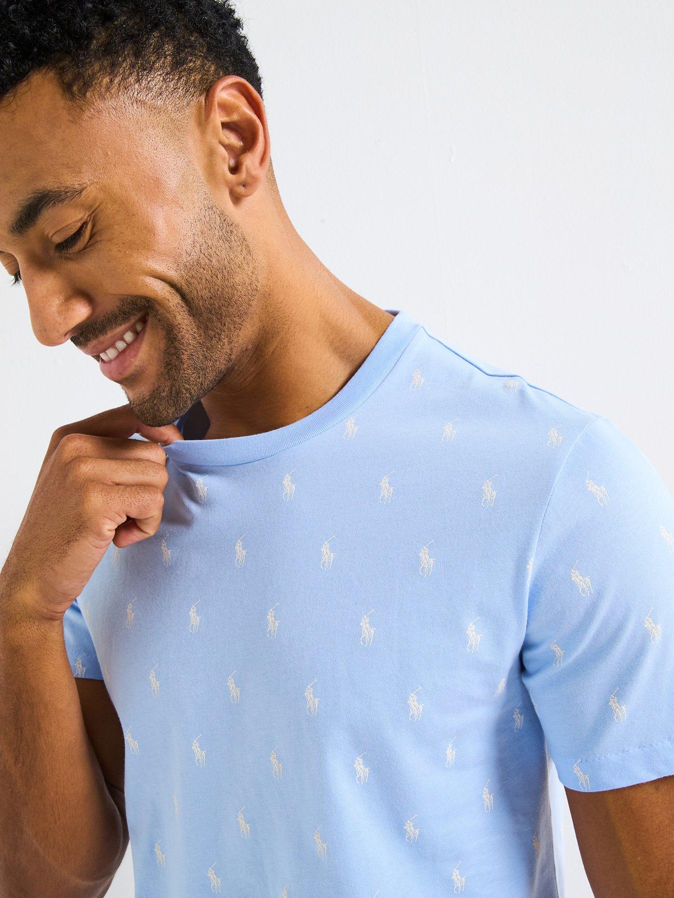 Blue All-Over Print Polo Shirt
