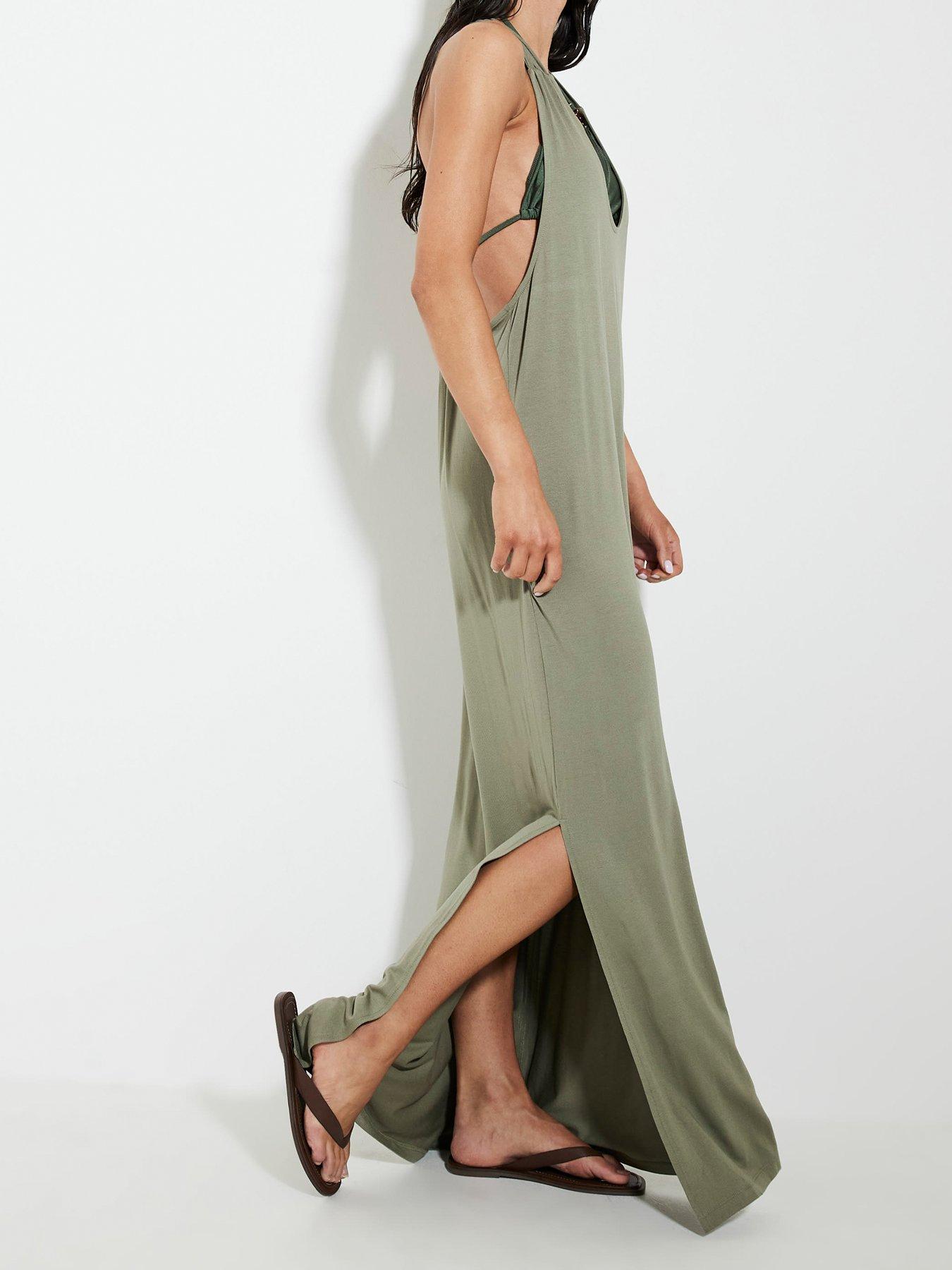 River Island Frill Detail Maxi Dress Green Very