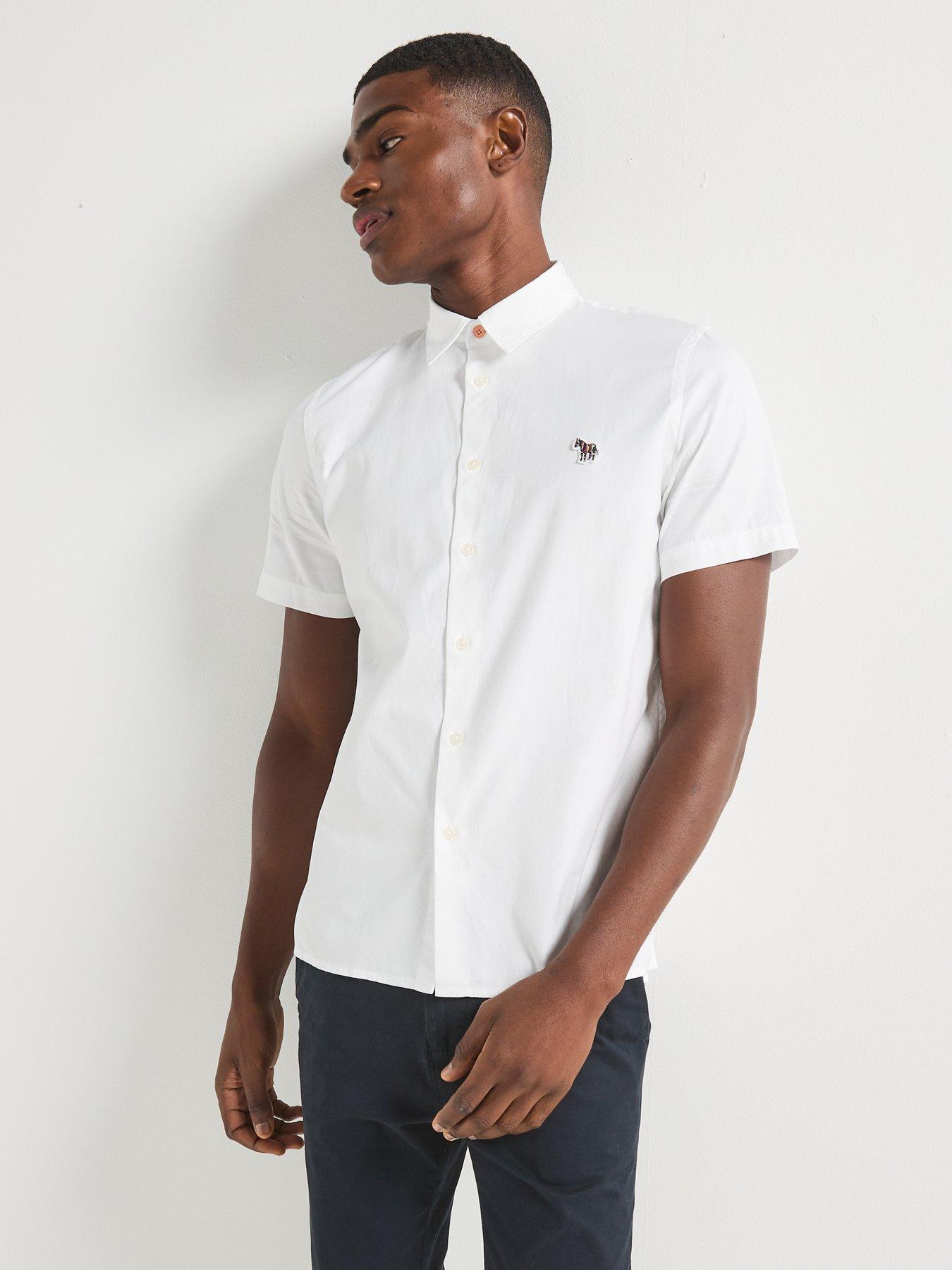 T-shirt Uomo PS Paul Smith In Puro Cotone Biologico - Bianca, Taglia L, Con Zebra Badge - 4