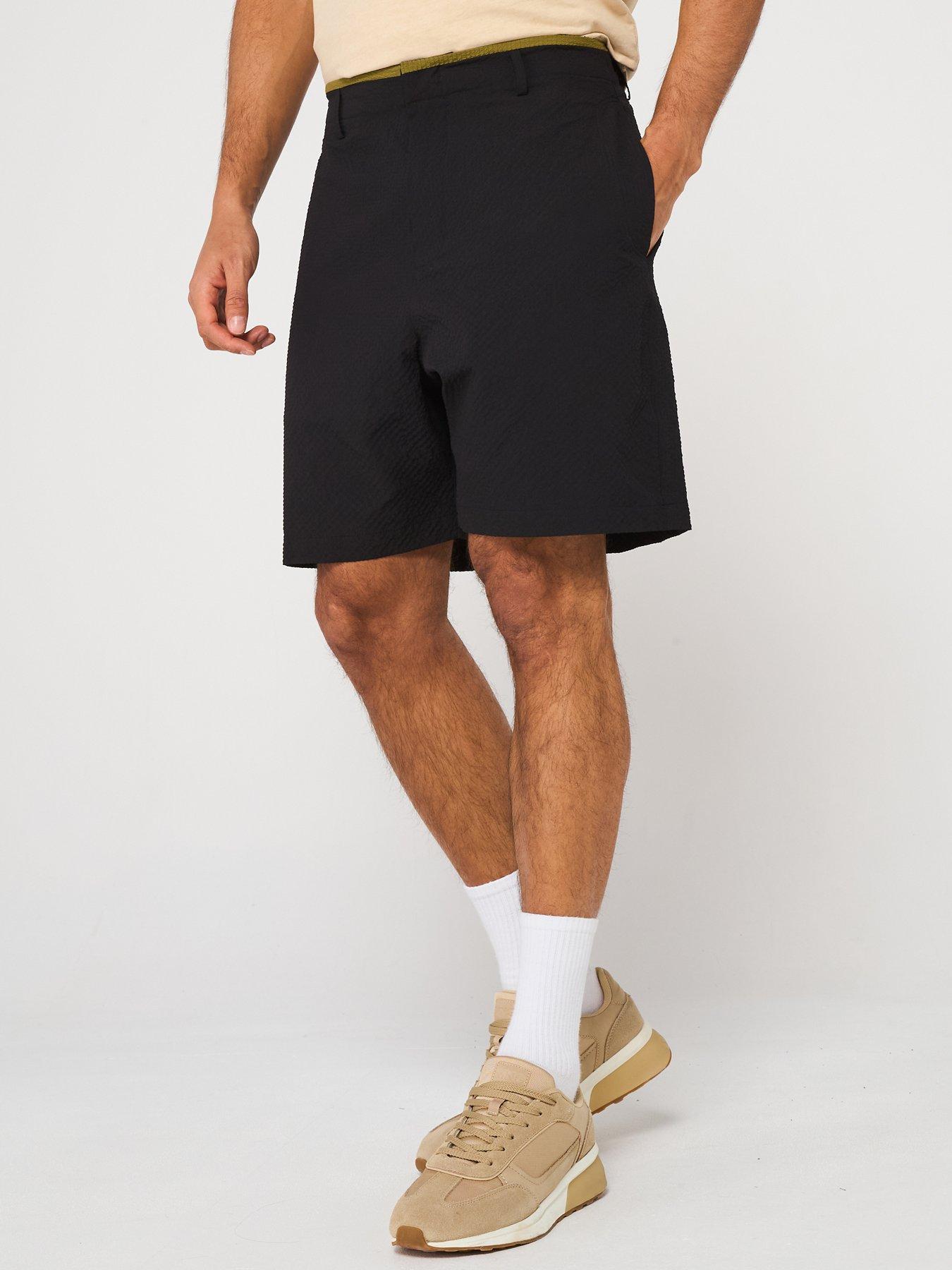 undefined Bubble Seersucker Shorts - Black