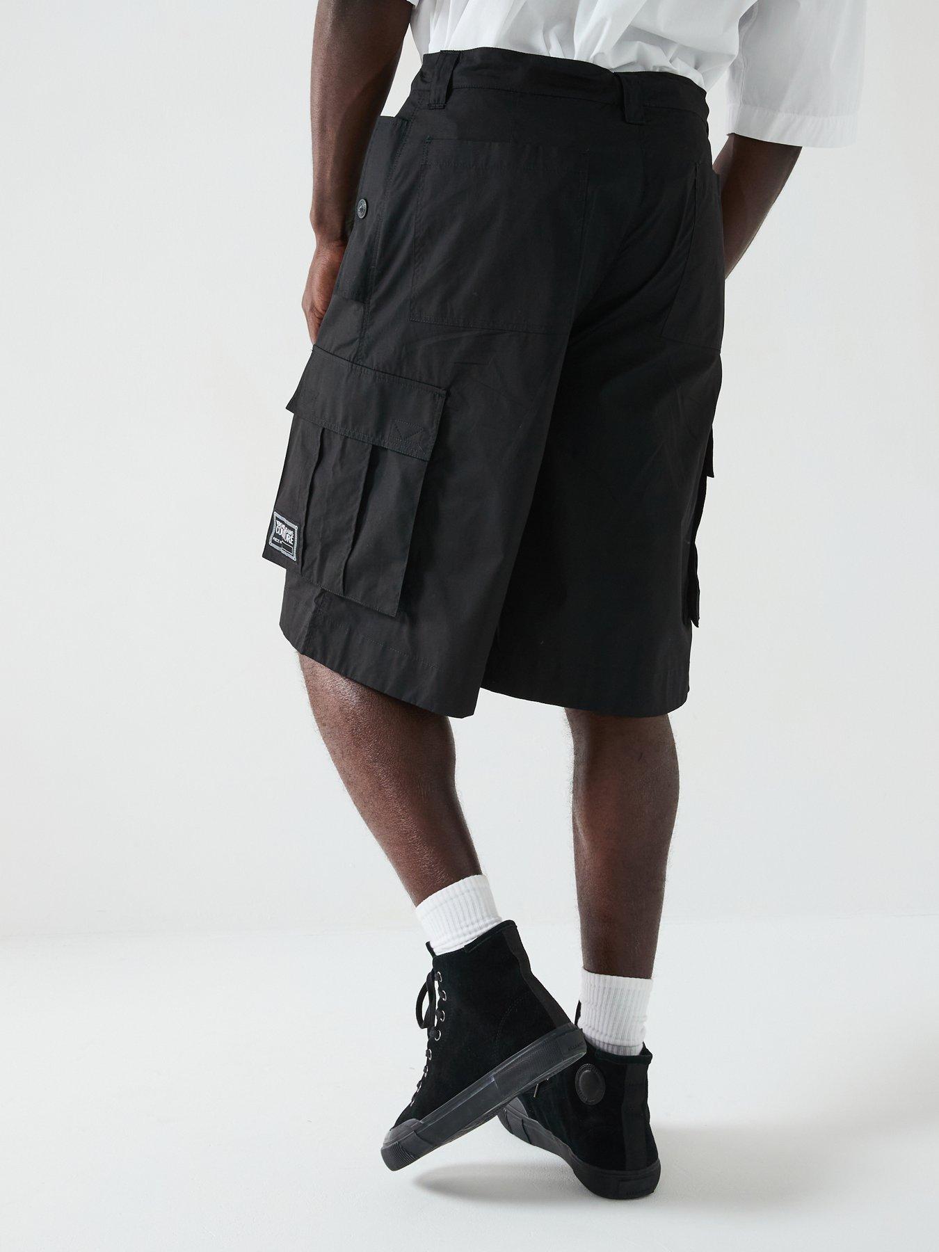 Image 2 of 6 of Versace Jeans Couture Cargo Logo Shorts - Black
