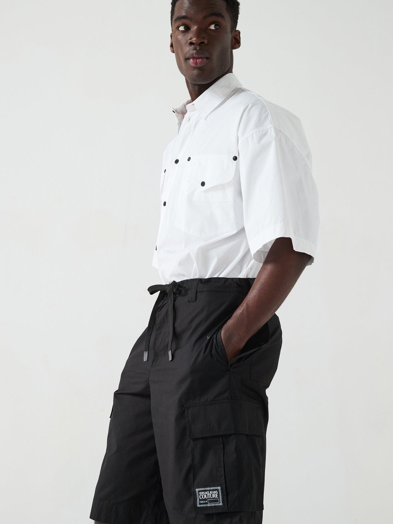 Image 5 of 6 of Versace Jeans Couture Cargo Logo Shorts - Black