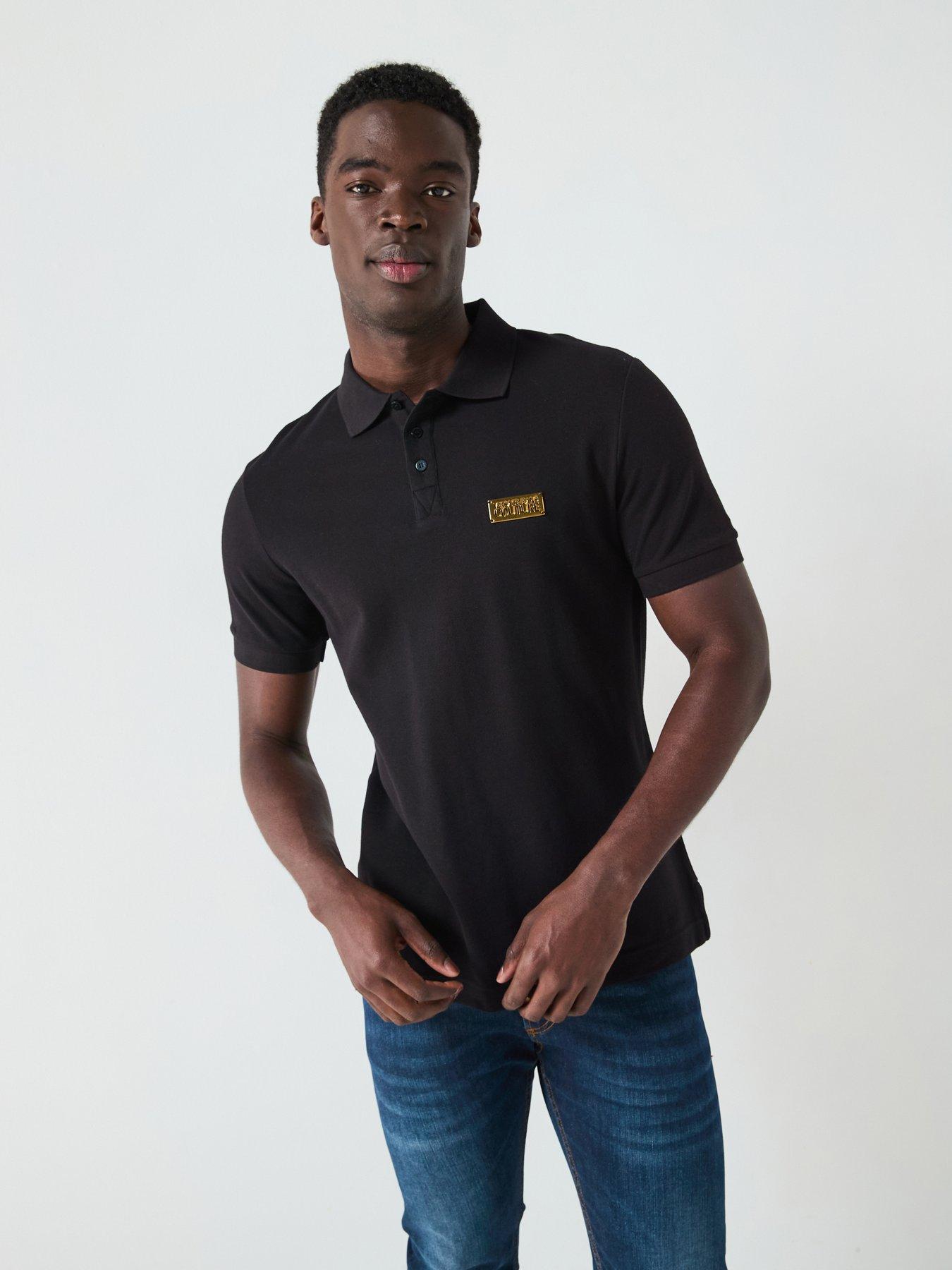undefined Placket Polo Shirt - Black