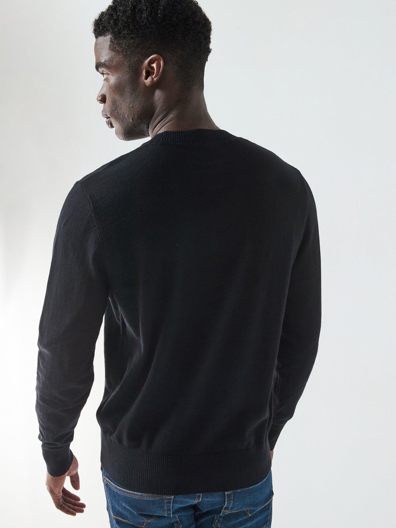 Image 2 of 5 of Versace Jeans Couture Tonal Logo Crew Neck Knitted Jumper - Black