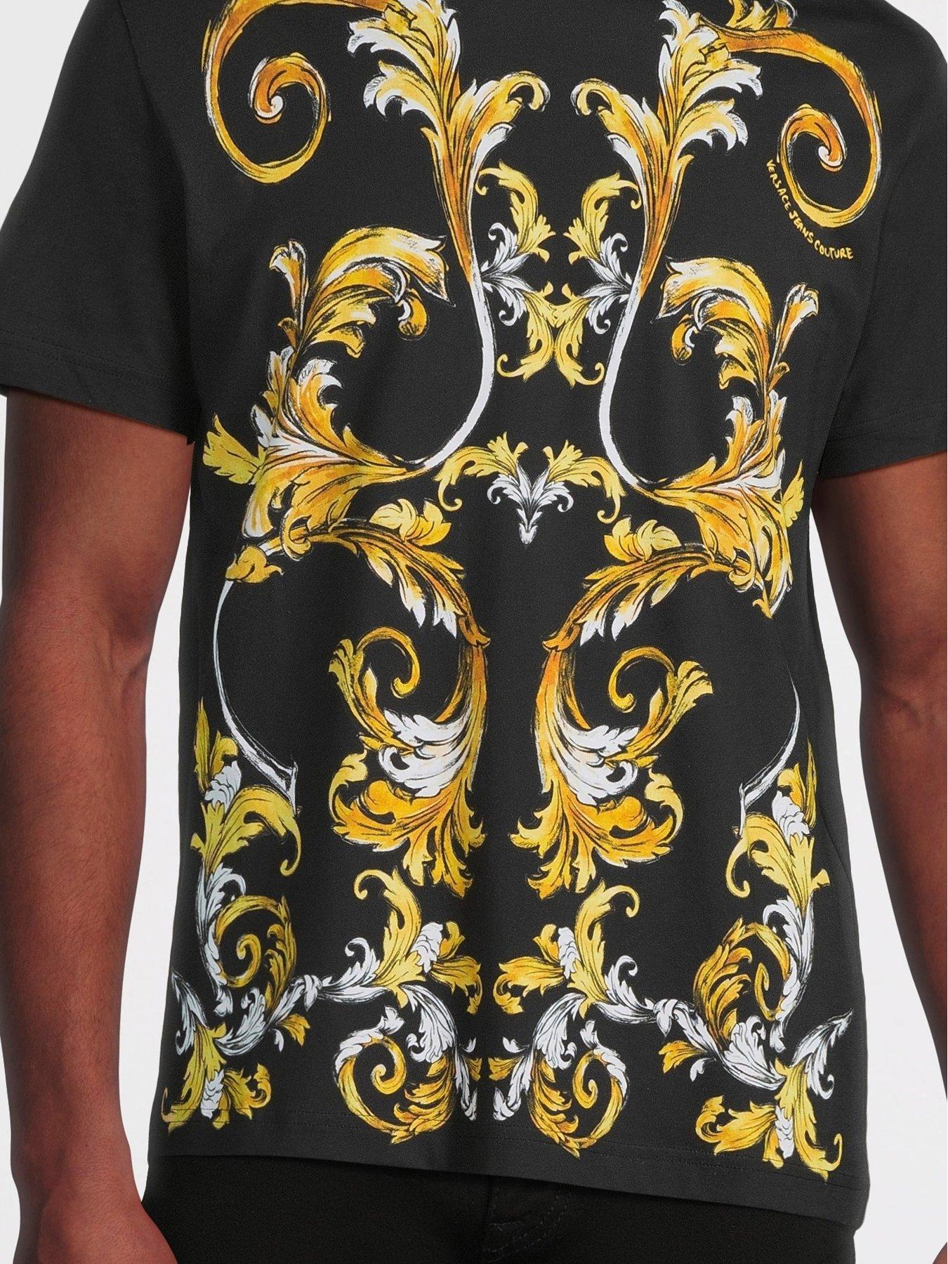 Image 4 of 5 of Versace Jeans Couture Barocco Print T-Shirt - Black