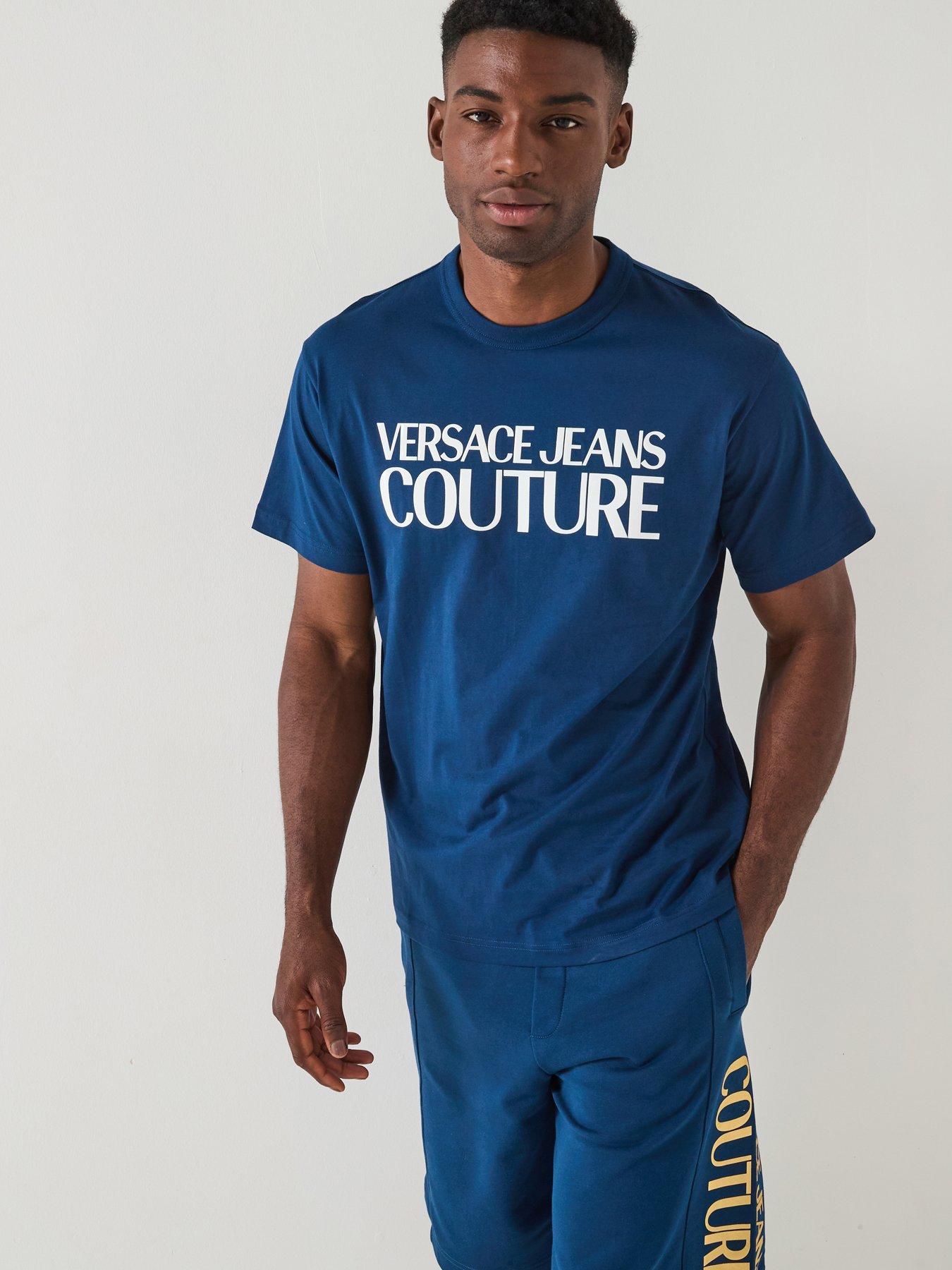undefined Versace Jeans Couture Institutional Rubberised Logo T-shirt - Dark Blue