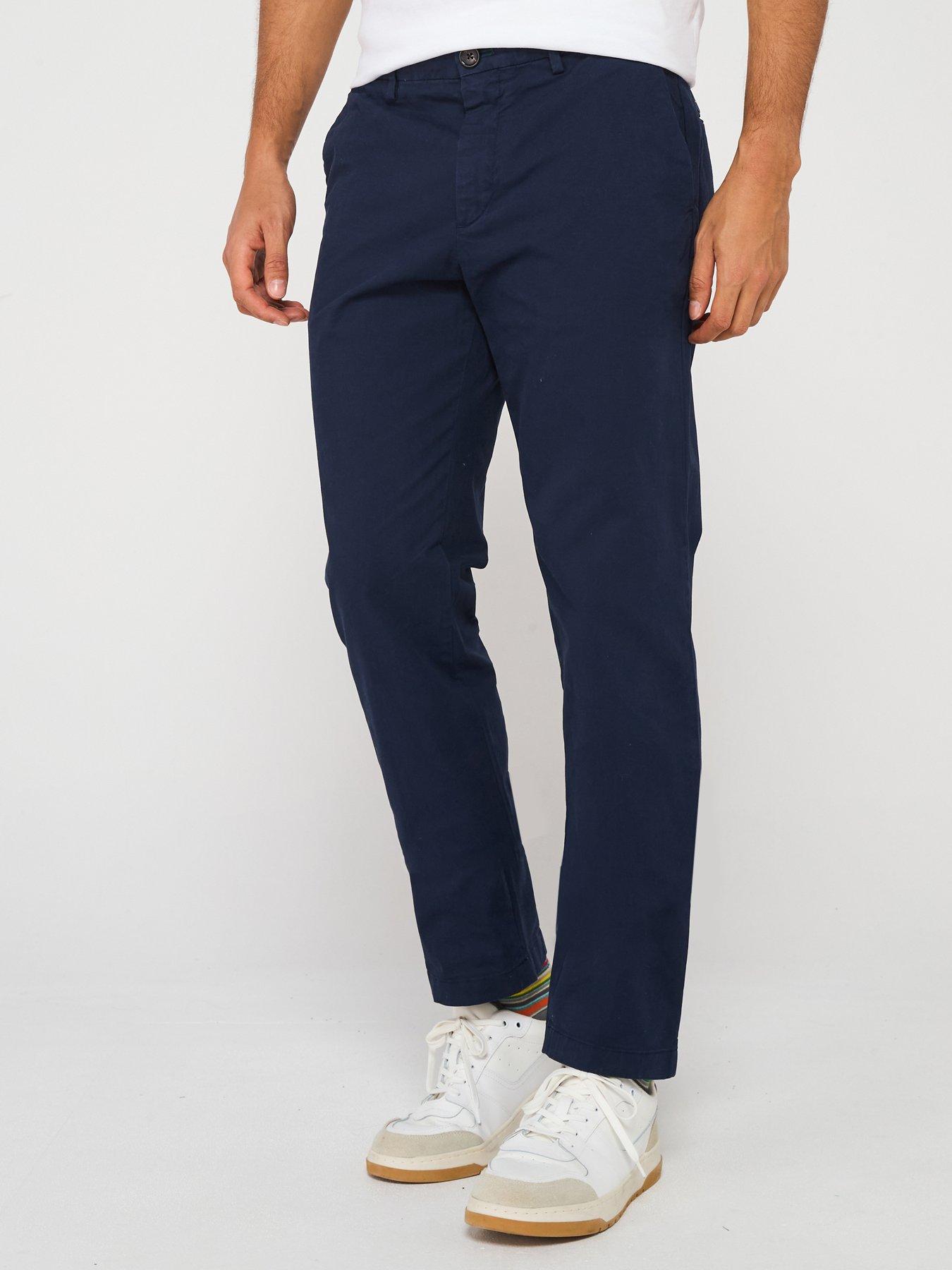 undefined Mid Fit Zebra Logo Clean Chinos - Blue