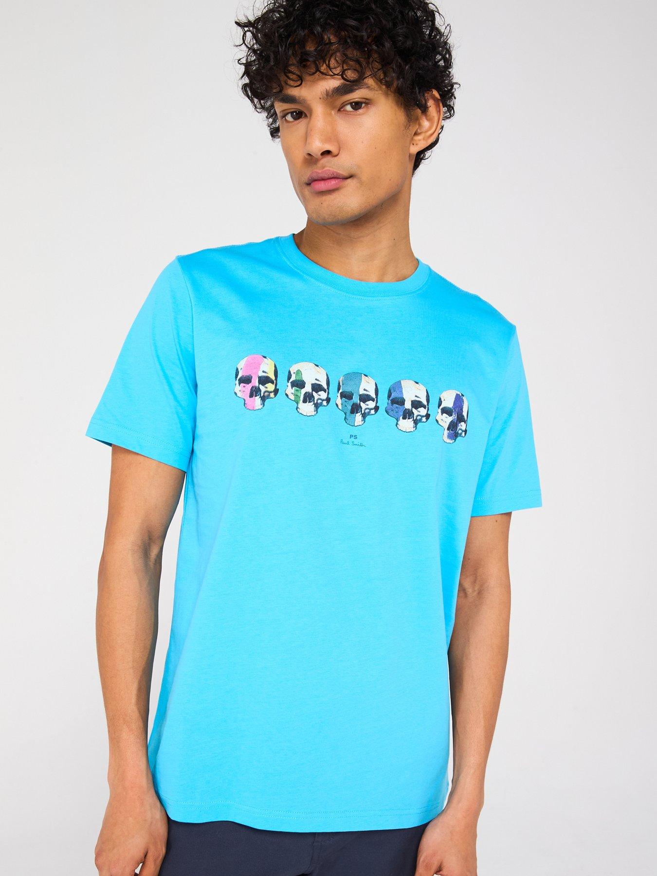 undefined Regular Fit Short Sleeve Skull T-shirt - Blue