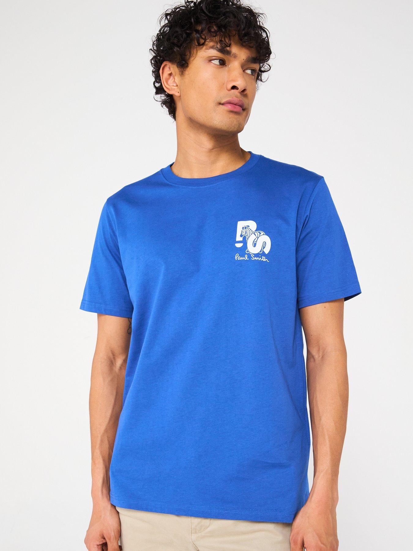 undefined Regular Fit Short Sleeve Zebra Logo T-Shirt - Blue